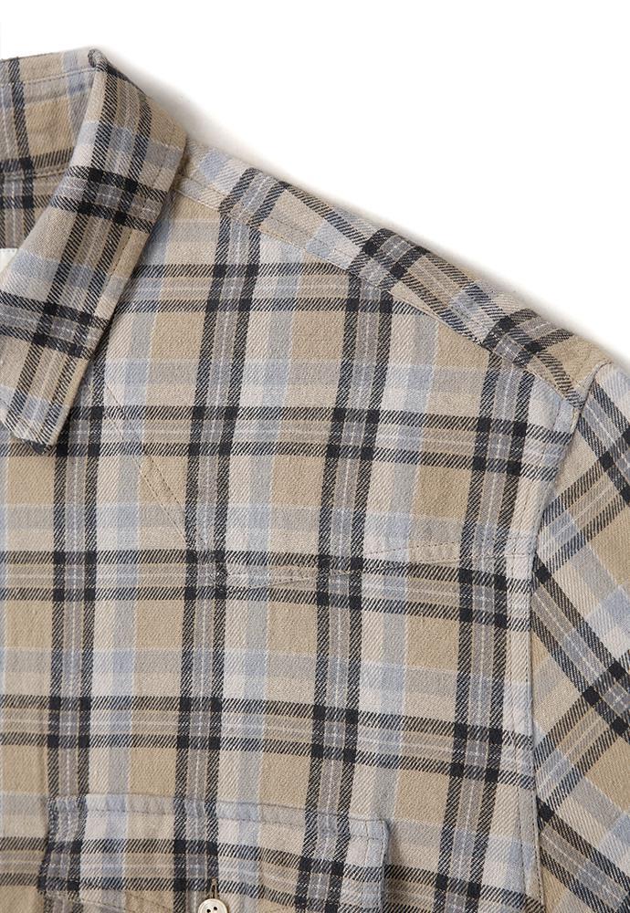 Art if acts - Washed Check Western Shirt (Stone/Grey) product image 13 | TRAB K-Fashion Australia