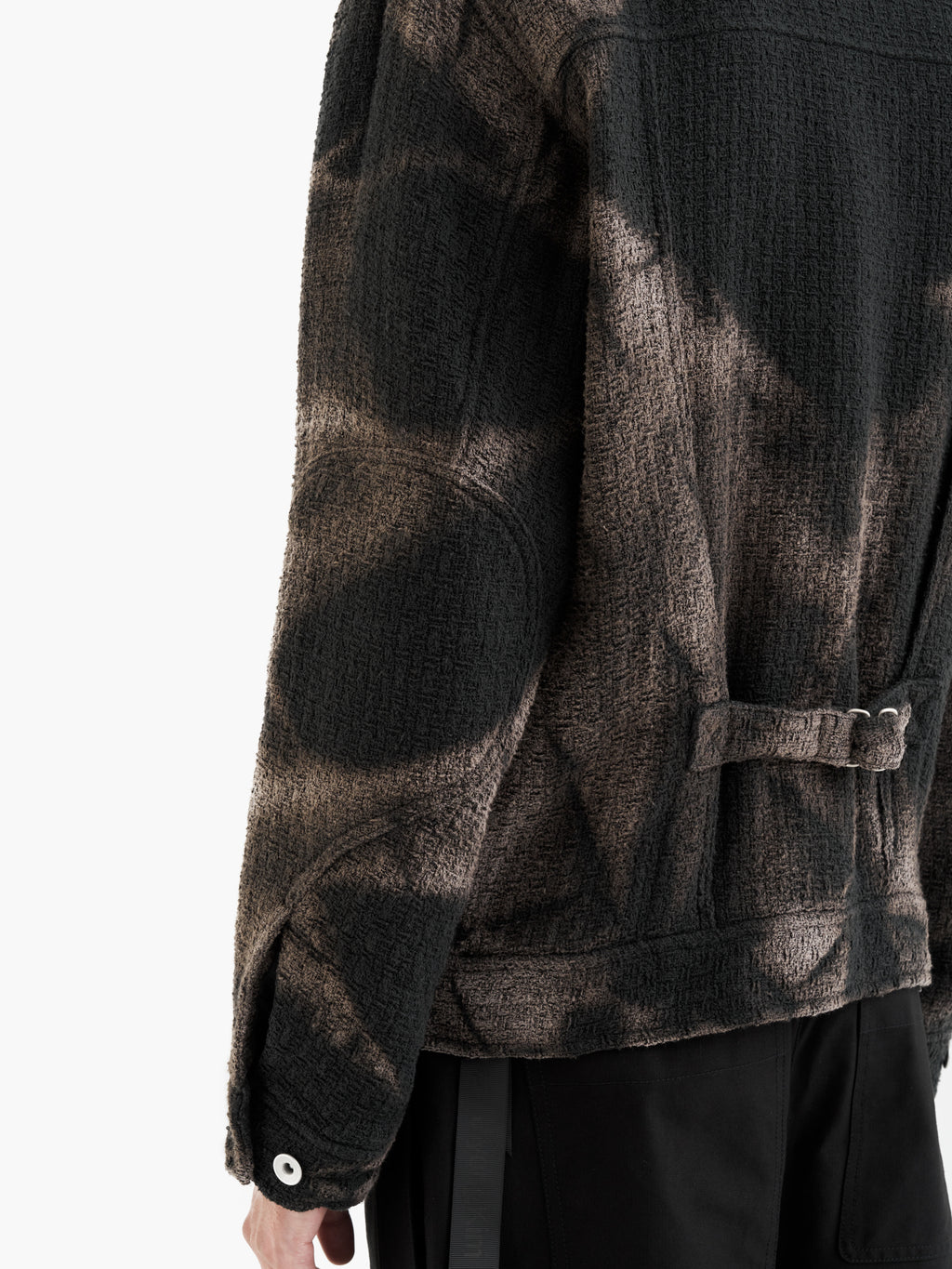 Jiyong Kim - Sun-Bleached Tweed Trucker Jacket (Black) product image 6 | TRAB K-Fashion Australia