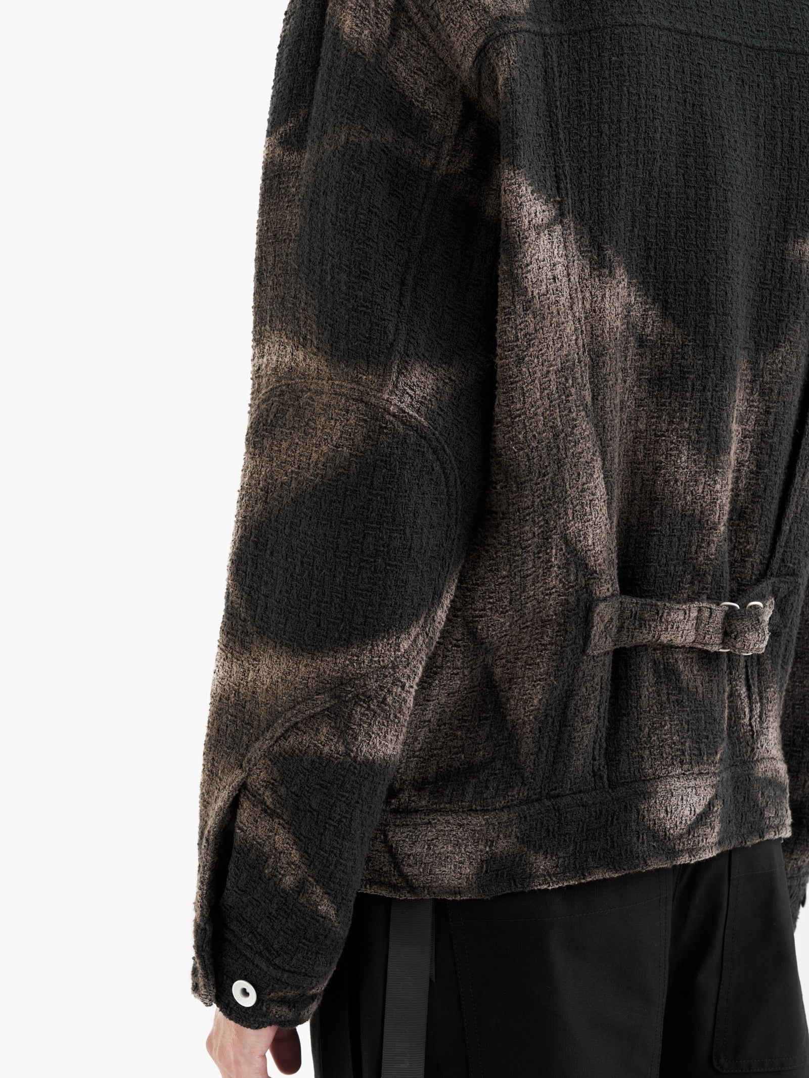 Jiyong Kim - Sun-Bleached Tweed Trucker Jacket (Black) product image 6 | TRAB K-Fashion Australia