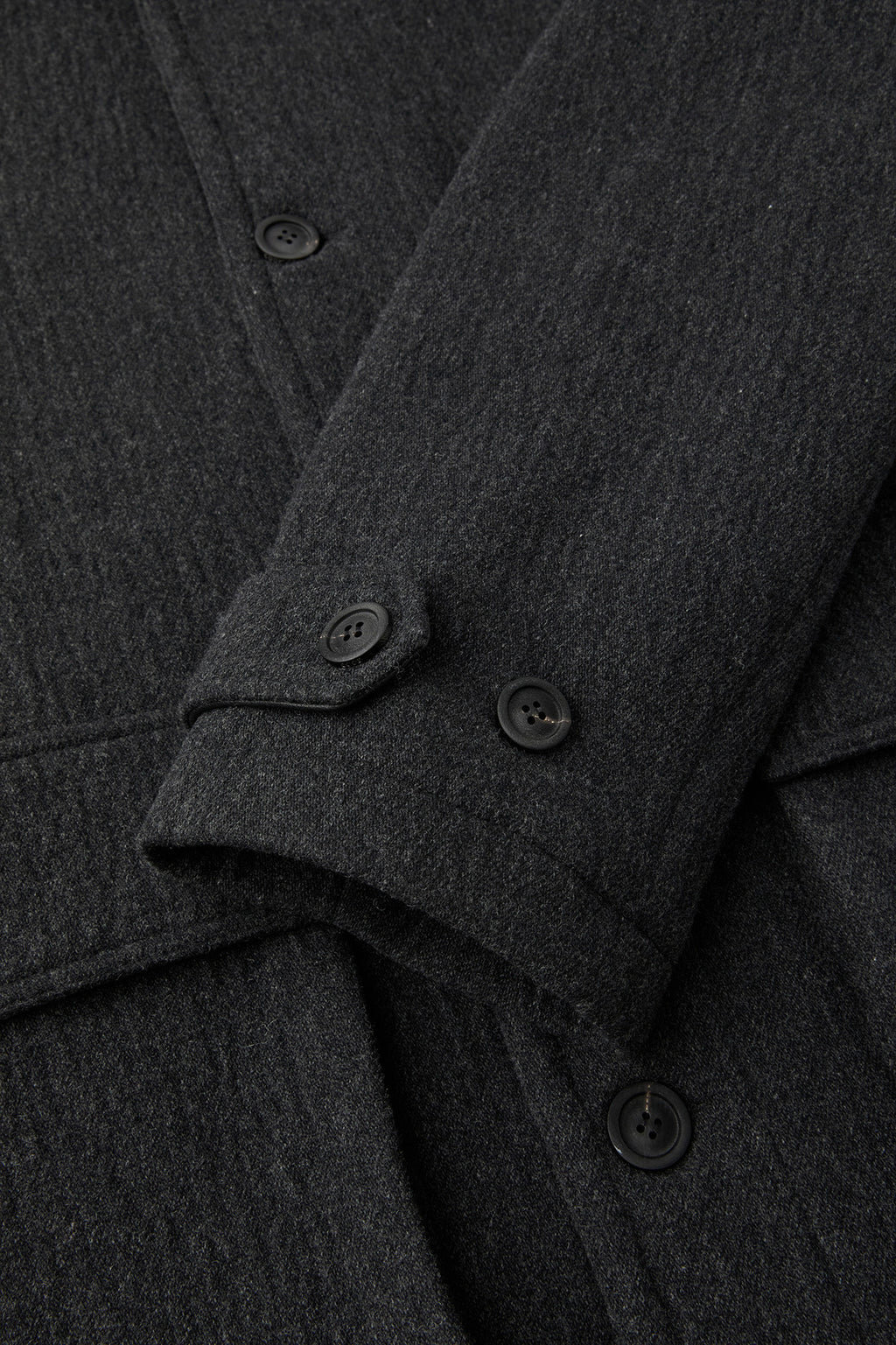Coor - Trimming Leather Patchwork Coat (Melange Charcoal) product image 7 | TRAB K-Fashion Australia