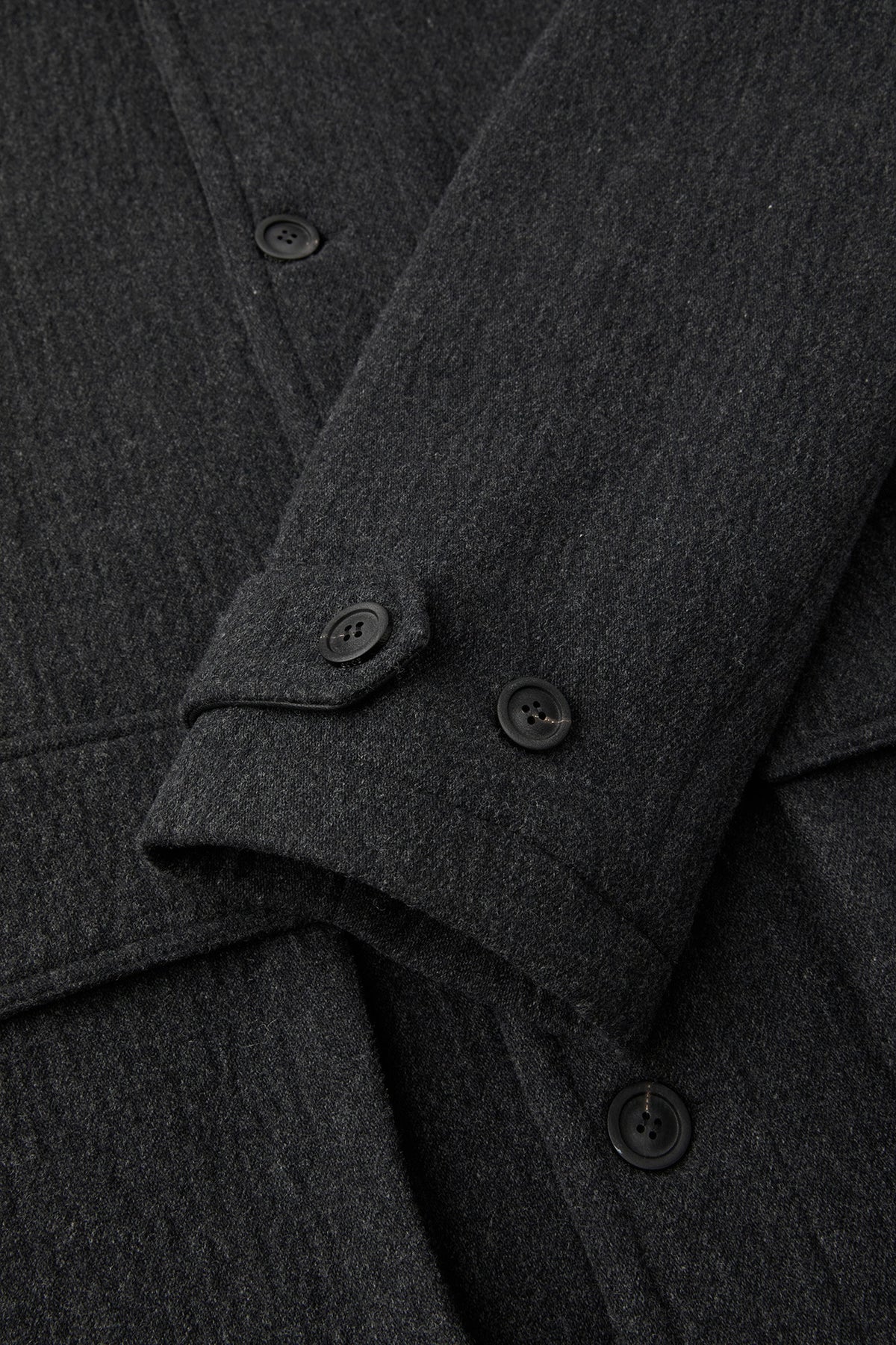 Coor - Trimming Leather Patchwork Coat (Melange Charcoal) product image 7 | TRAB K-Fashion Australia