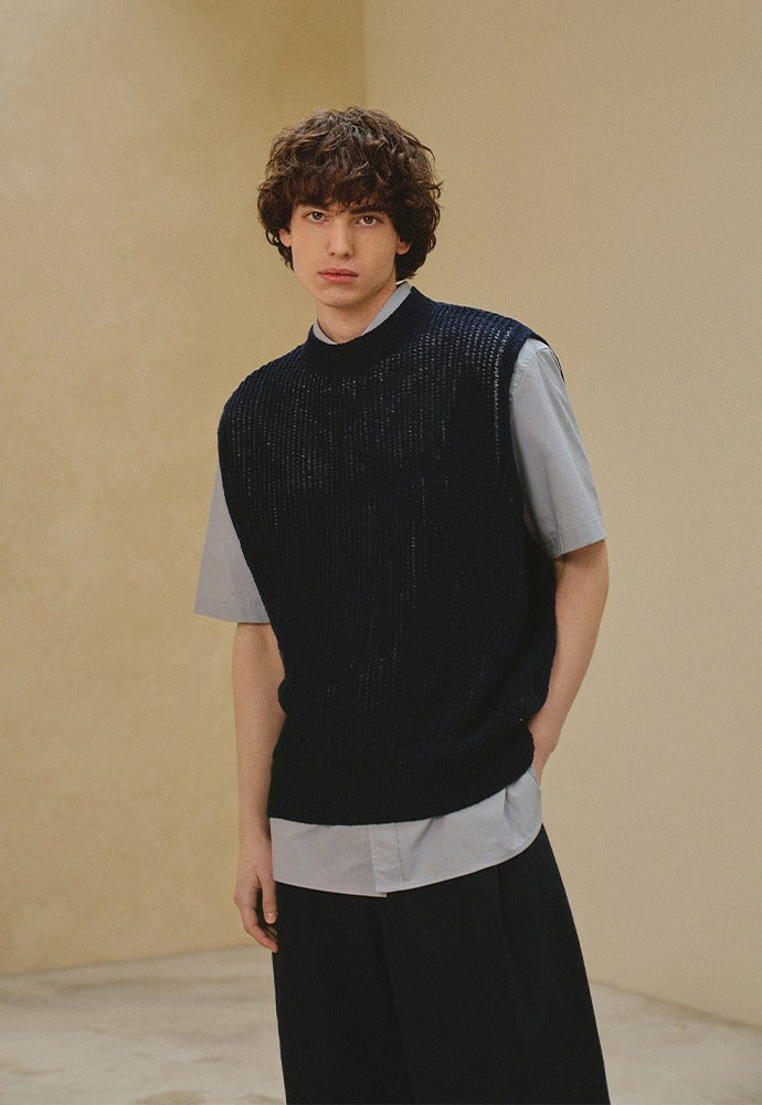 Art if acts - Plain Knit Vest (Navy) product image 1 | TRAB K-Fashion Australia