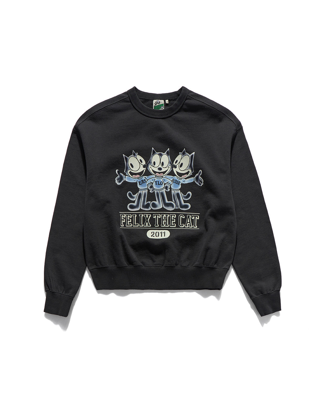 Eastlogue - The Felix Club Flocking Sweat Shirt (Black) product image 1 | TRAB K-Fashion Australia