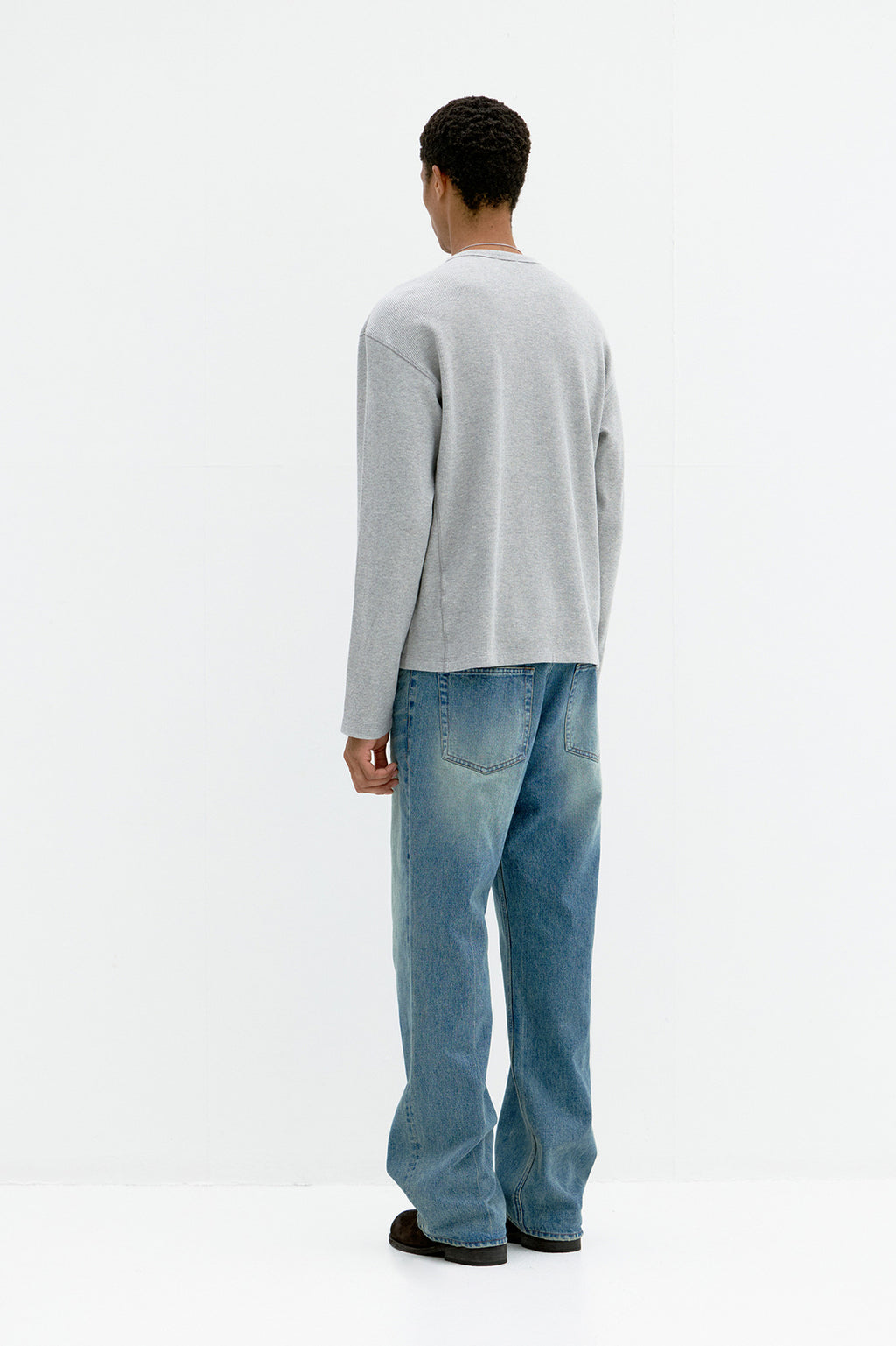 Coor - Regular Fit Waffle Long Sleeve (Melange Gray) product image 4 | TRAB K-Fashion Australia