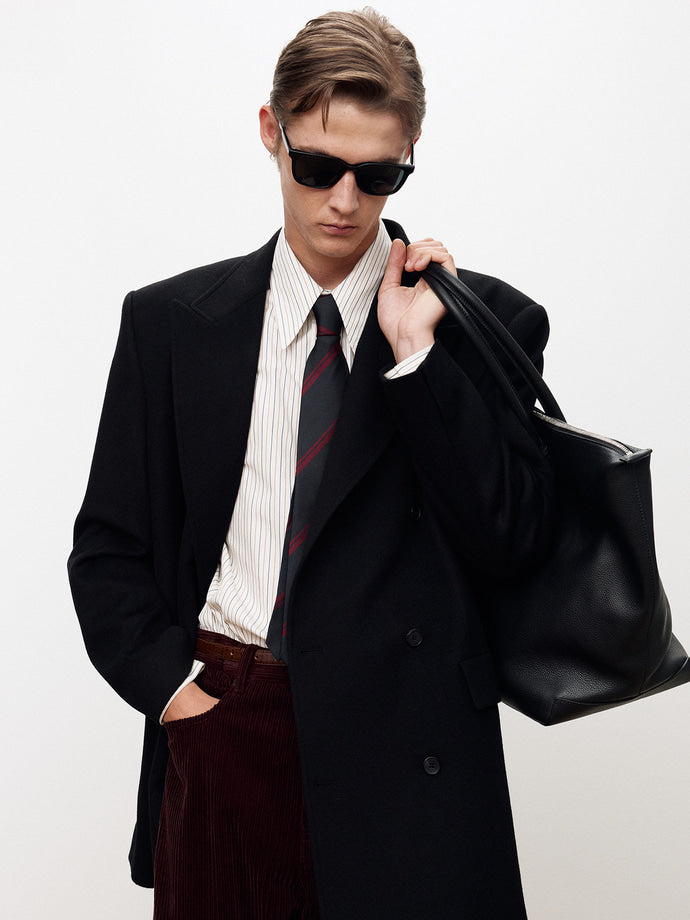 Tonywack - Wool And Cashmere Double-Breasted Tailored Jacket (Black) product image 1 | TRAB K-Fashion Australia