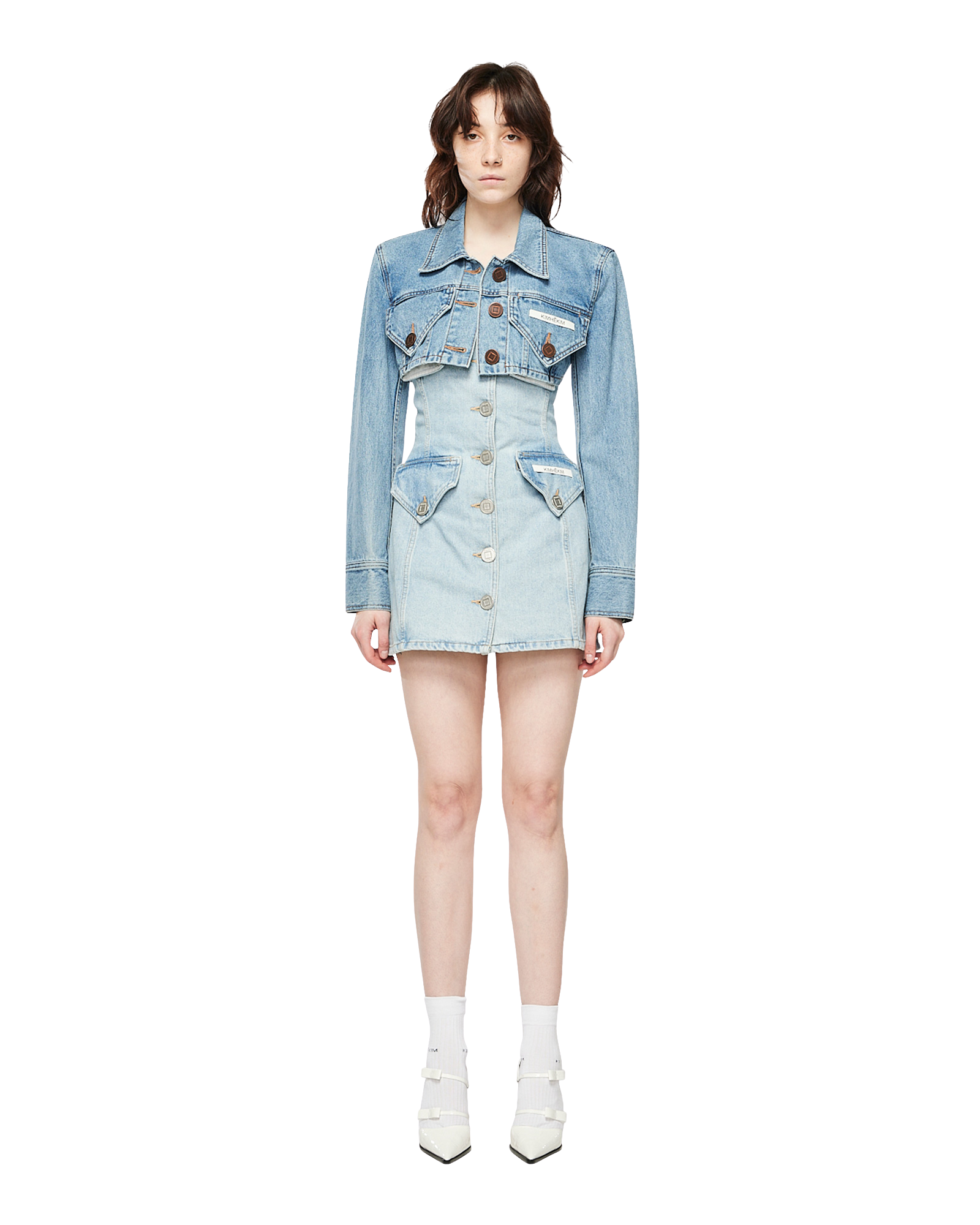 Kimhe Kim - Emma Denim Tube Top Dress (Sky Blue) product image 1 | TRAB K-Fashion Australia