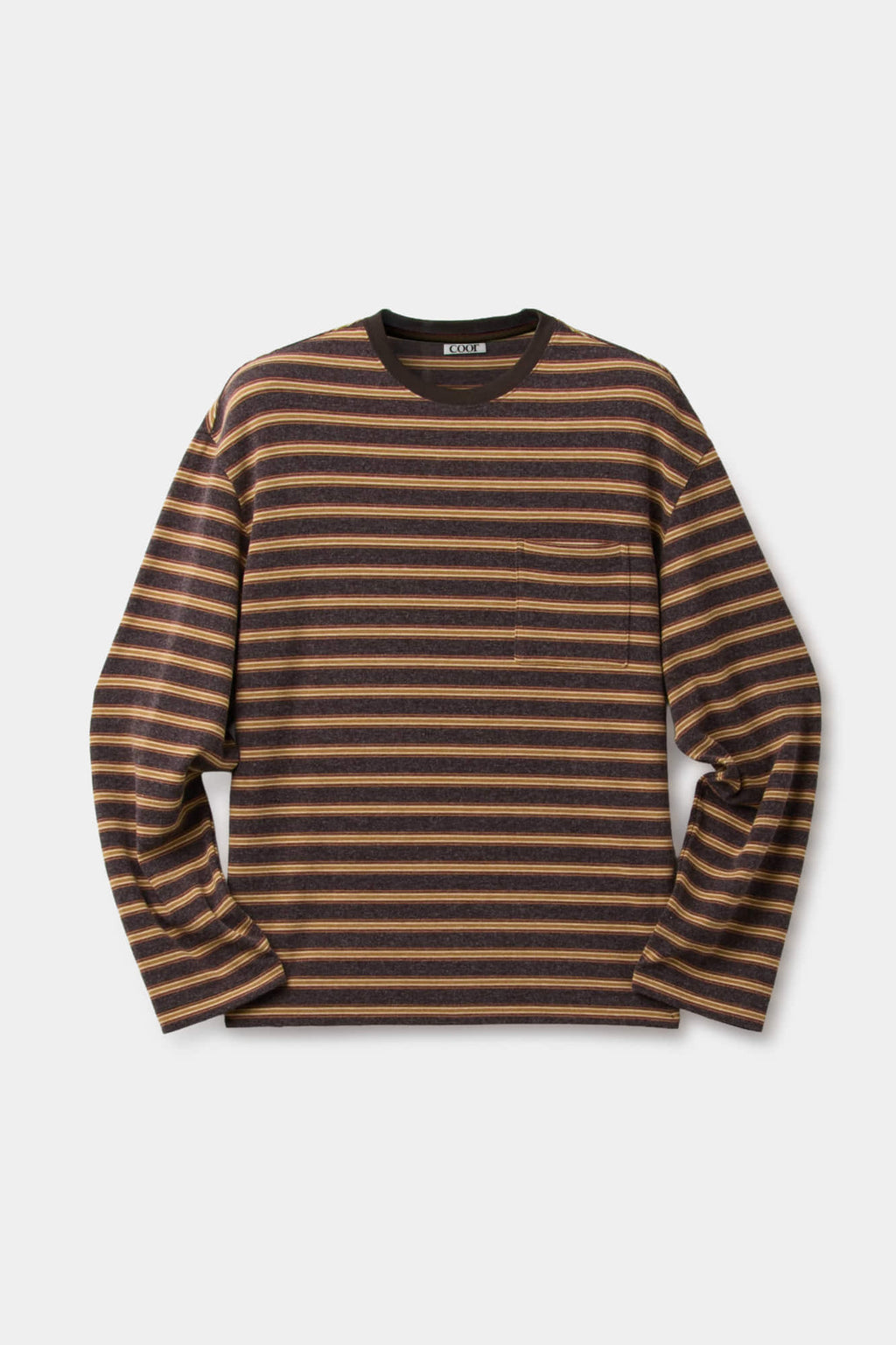 Coor - Soft Brushed Multi Pin Stripe T-Shirt (Dark Brown) product image 1 | TRAB K-Fashion Australia