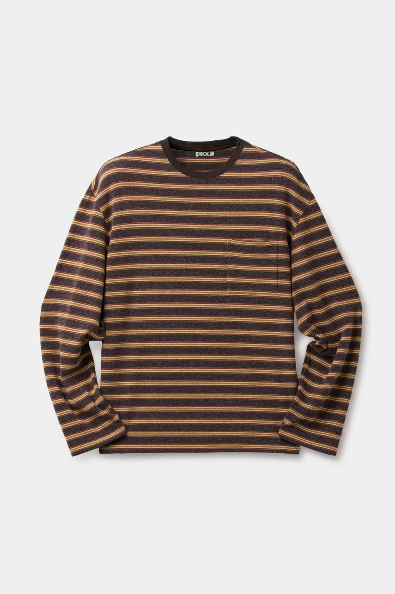 Coor - Soft Brushed Multi Pin Stripe T-Shirt (Dark Brown) product image 1 | TRAB K-Fashion Australia