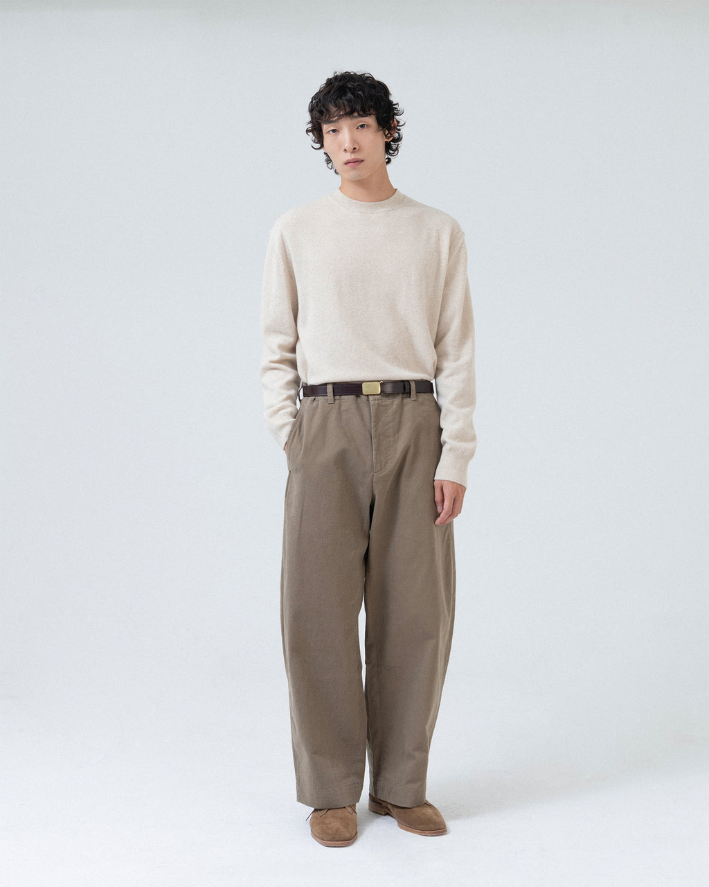 Brownyard - Extra Super Fine Crewneck Knit (Beige) product image 1 | TRAB K-Fashion Australia