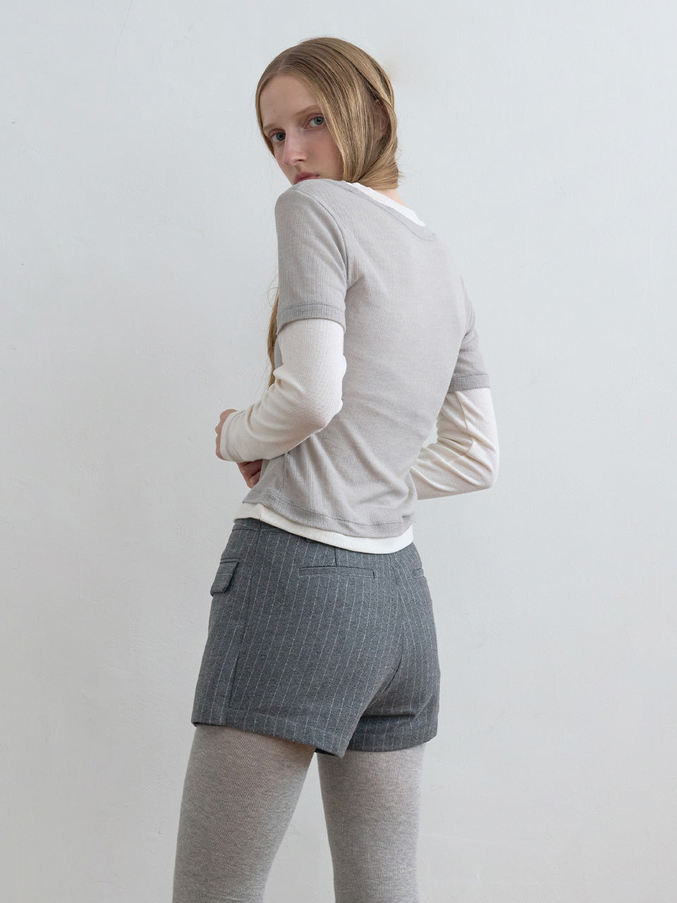 Kijun - Layered Jersey Top (Grey) product image 1 | TRAB K-Fashion Australia