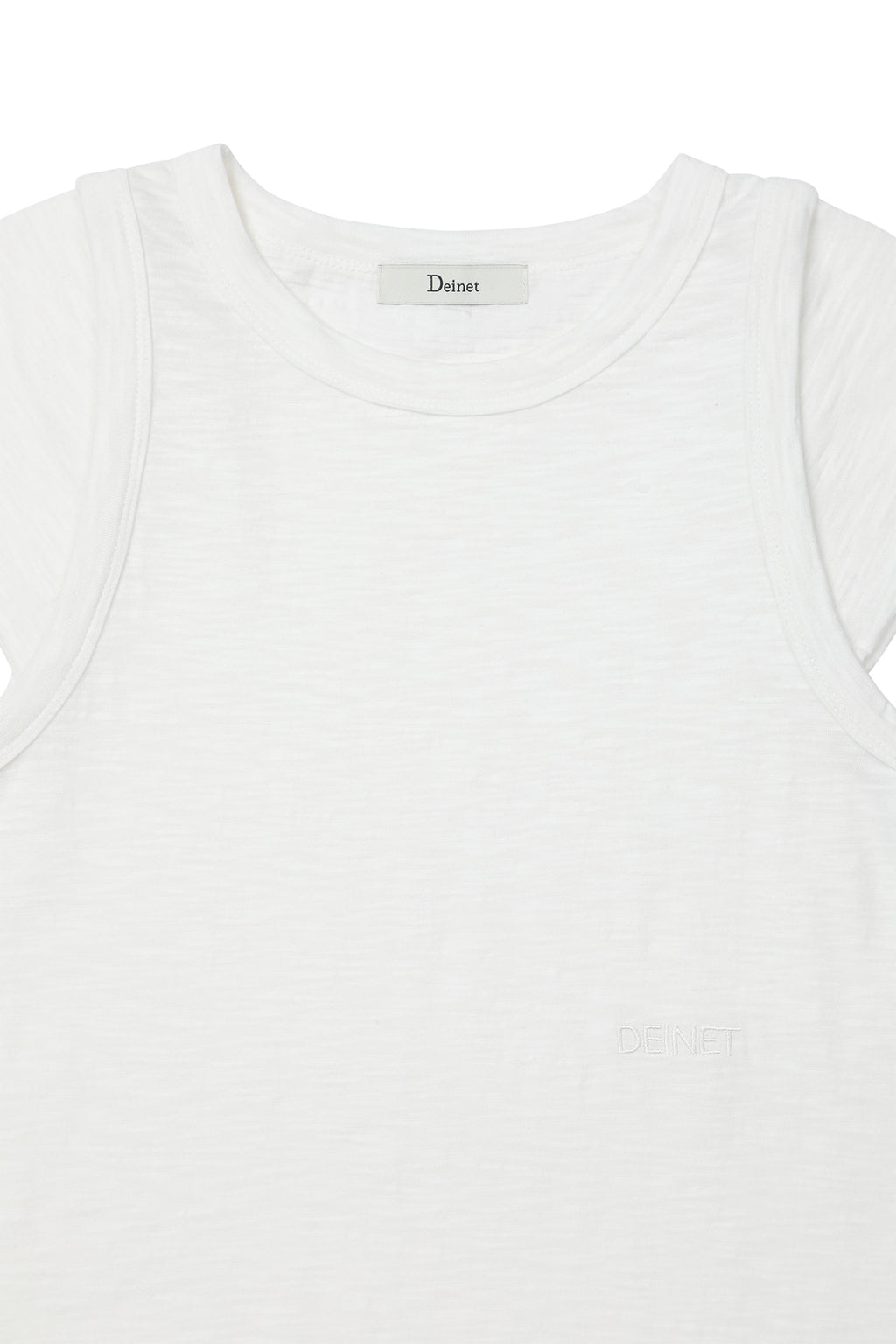 Deinet - Slub Cap Sleeve T-Shirt (White) product image 3 | TRAB K-Fashion Australia