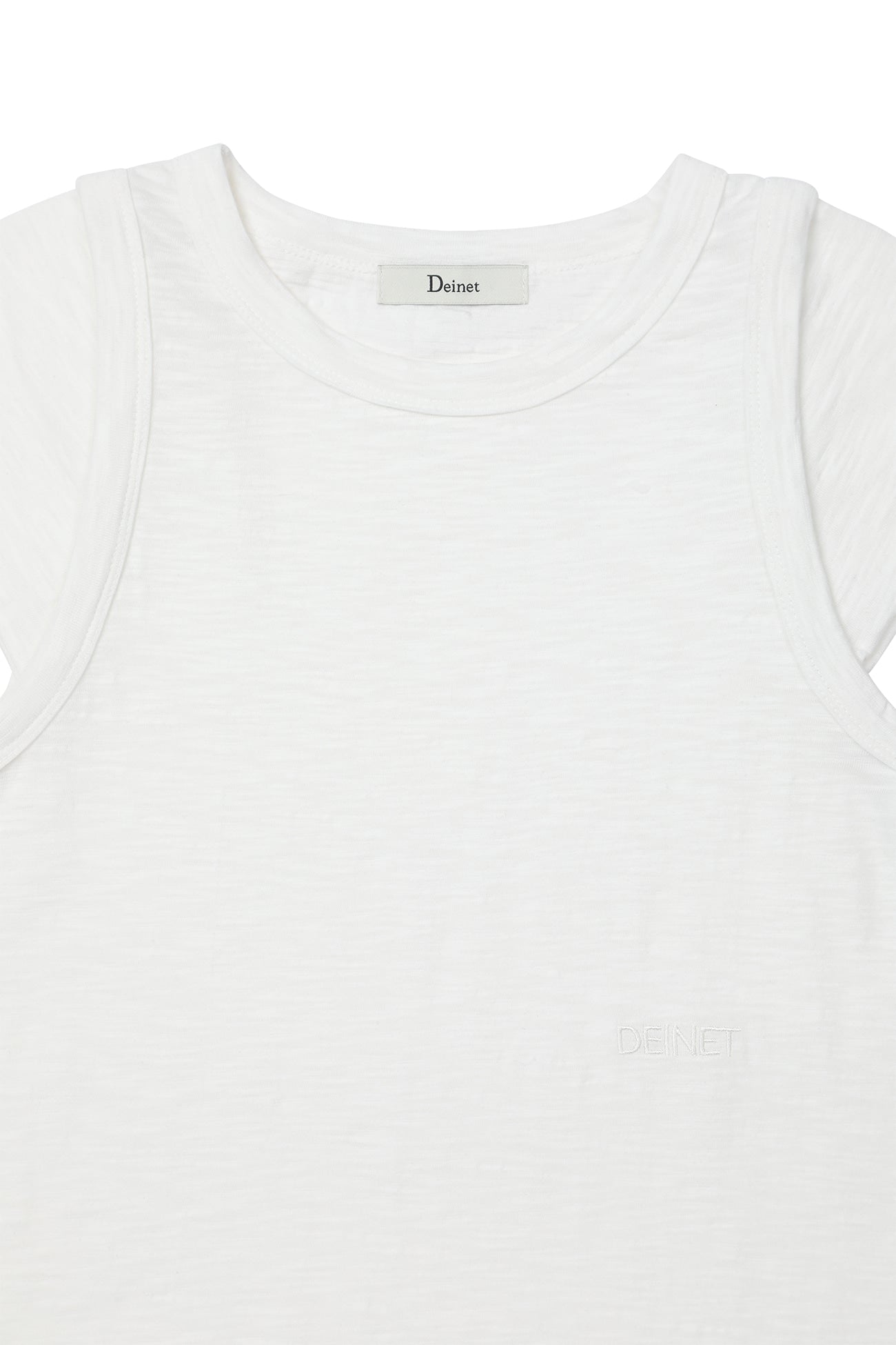 Deinet - Slub Cap Sleeve T-Shirt (White) product image 3 | TRAB K-Fashion Australia