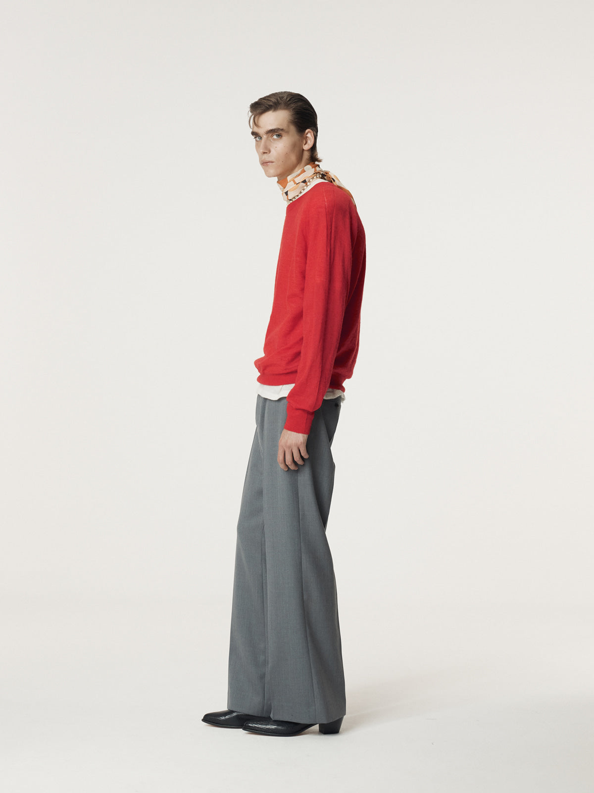 Recto - Rc Sheer Knit Top (Scarlet Red) product image 2 | TRAB K-Fashion Australia