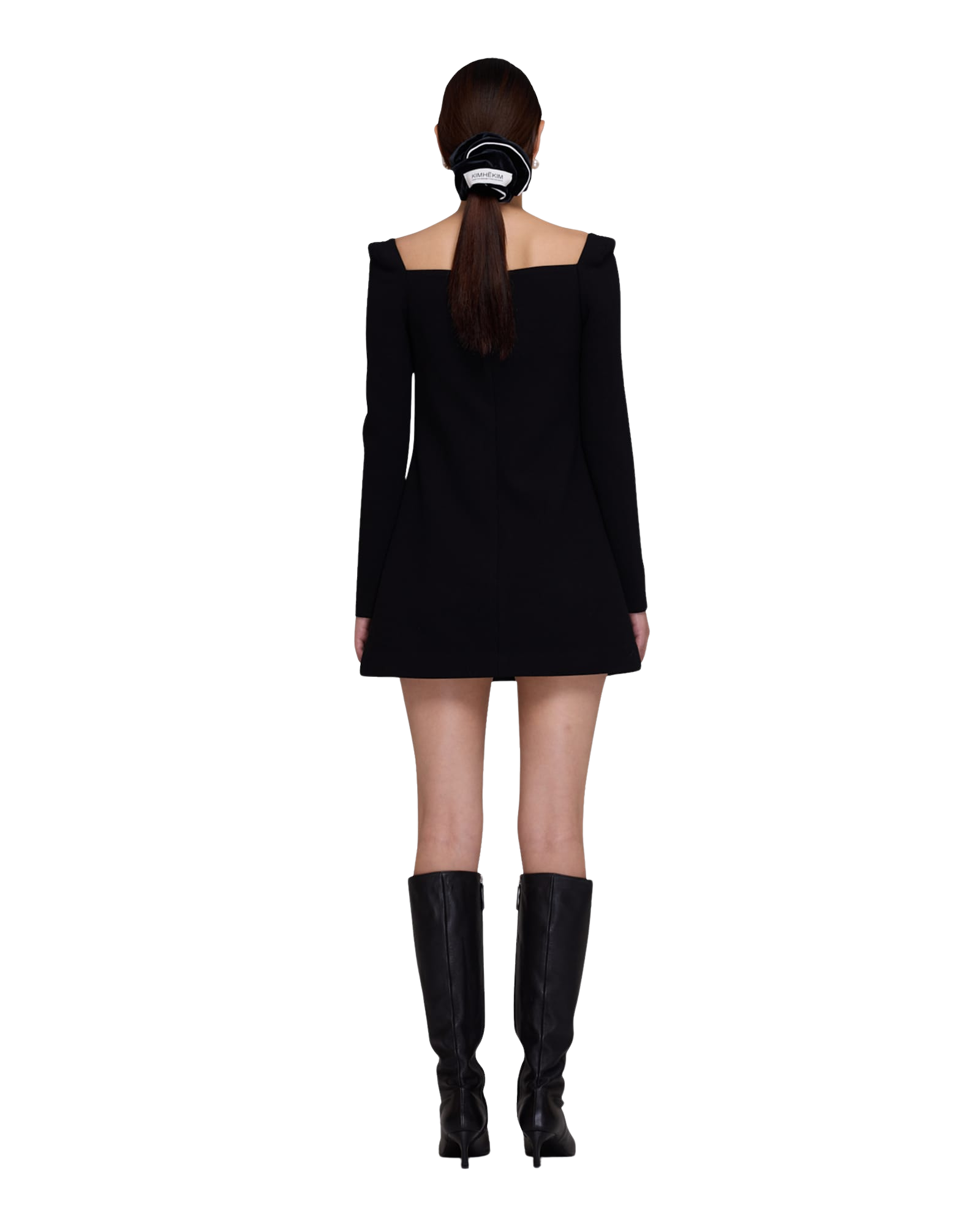 Kimhe Kim - Chain Detailed Sqaure Neck Mini Dress (Black) product image 4 | TRAB K-Fashion Australia