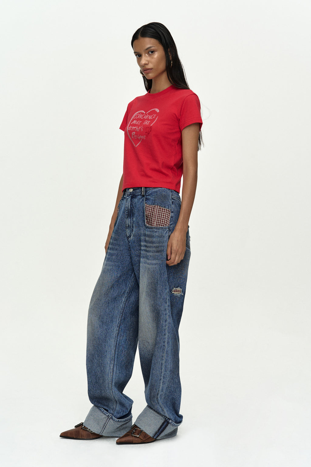 Andersson Bell - Oil Washed Rolled Up Jeans (Blue) product image 8 | TRAB K-Fashion Australia