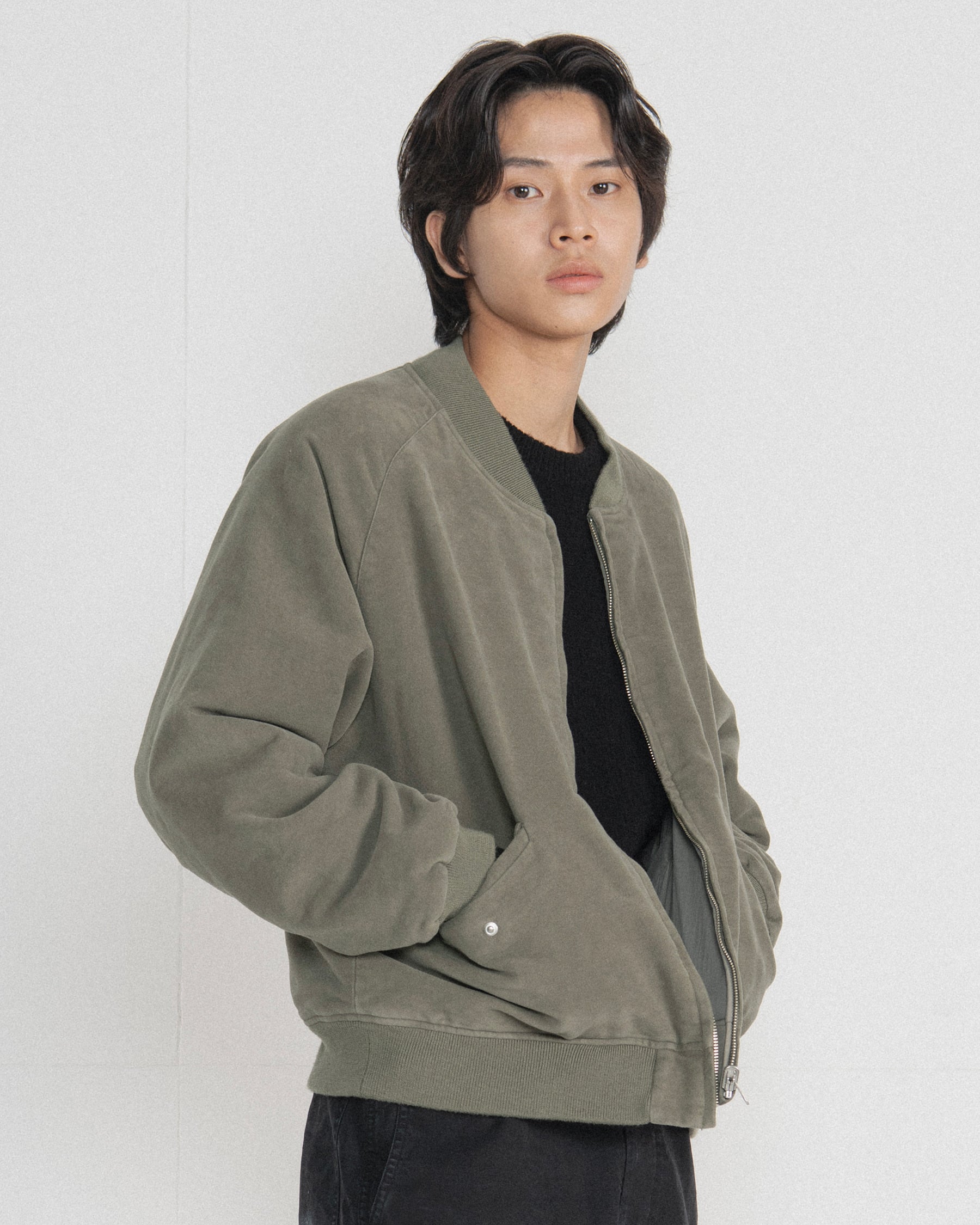 Brownyard - Reversible Moleskin Blouson (Olive Grey) product image 2 | TRAB K-Fashion Australia