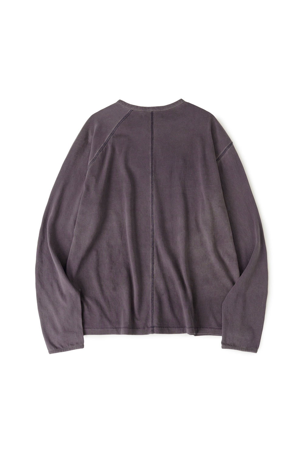 Hatchingroom - Double Henley Neck Tee Bleached Blue (Charcoal) product image 3 | TRAB K-Fashion Australia