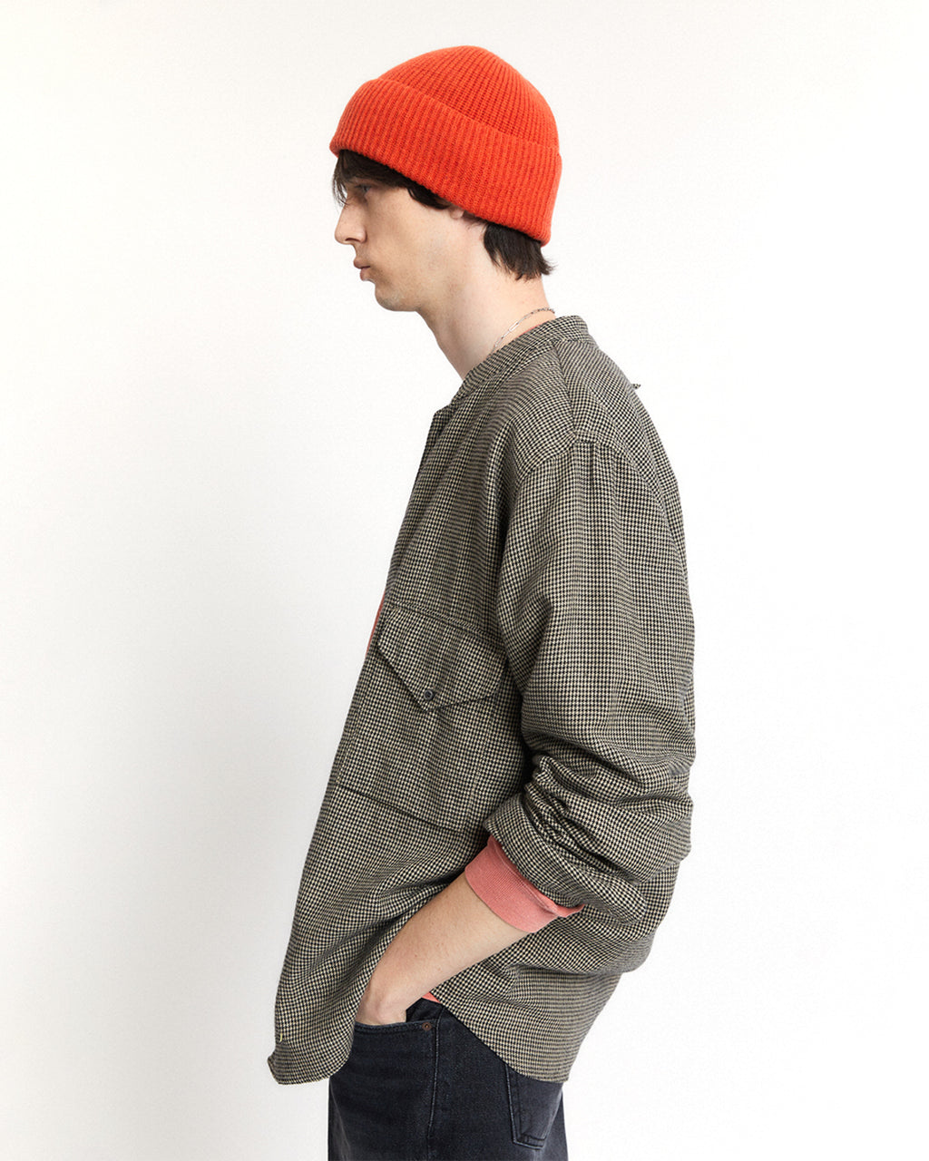 Eastlogue - Banded Collar Shirts (Black Hound Tooth) product image 3 | TRAB K-Fashion Australia