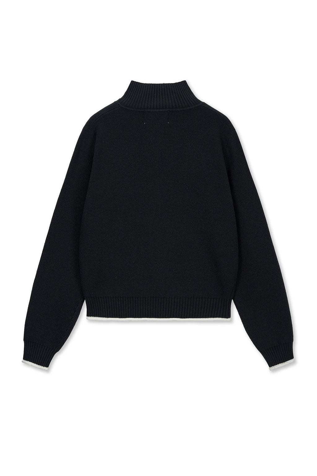 Matin Kim - Matin Spell Point Knit Zip Up (Black) product image 2 | TRAB K-Fashion Australia