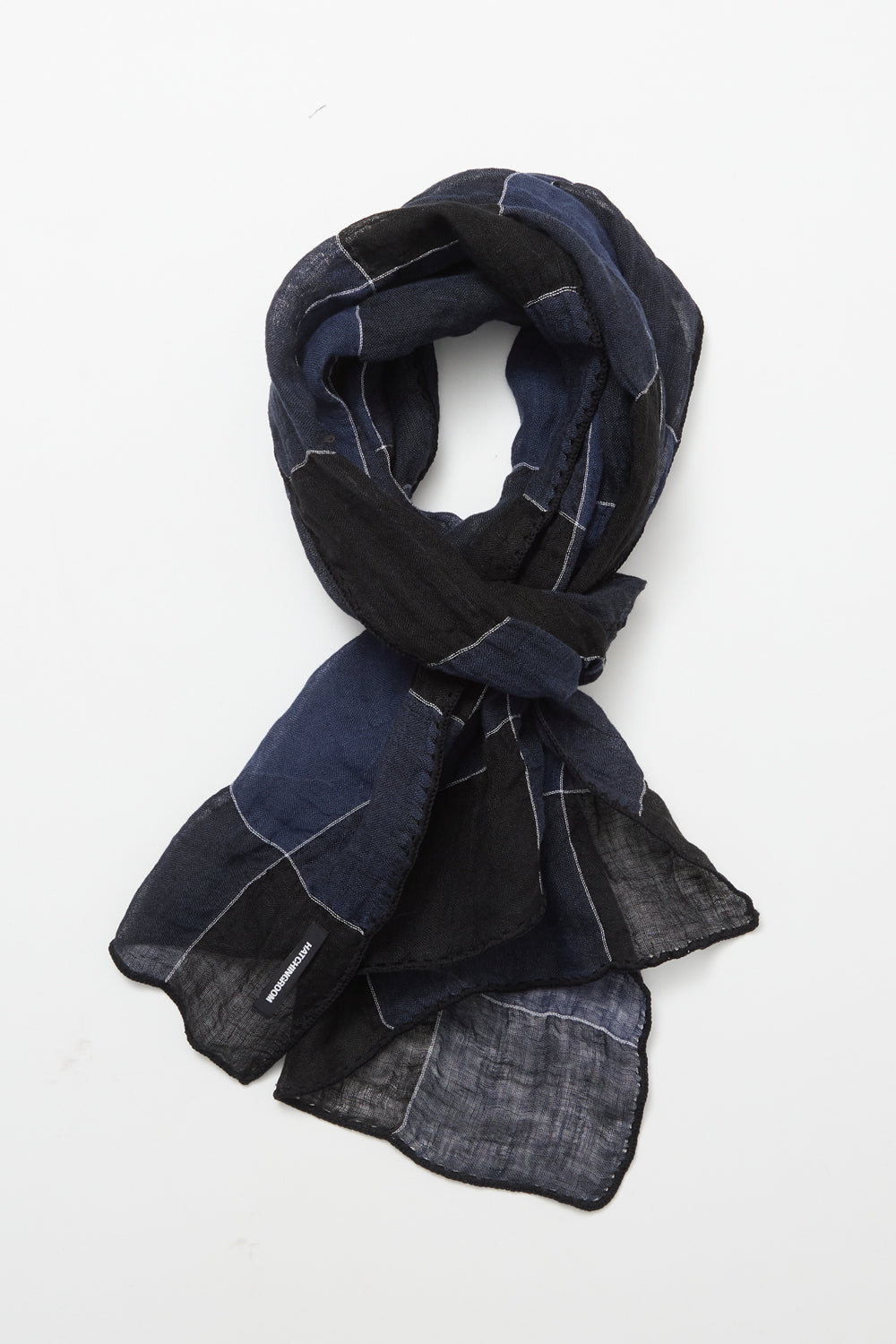 Hatchingroom - Check Scarf Linen (Black/Blue) product image 3 | TRAB K-Fashion Australia