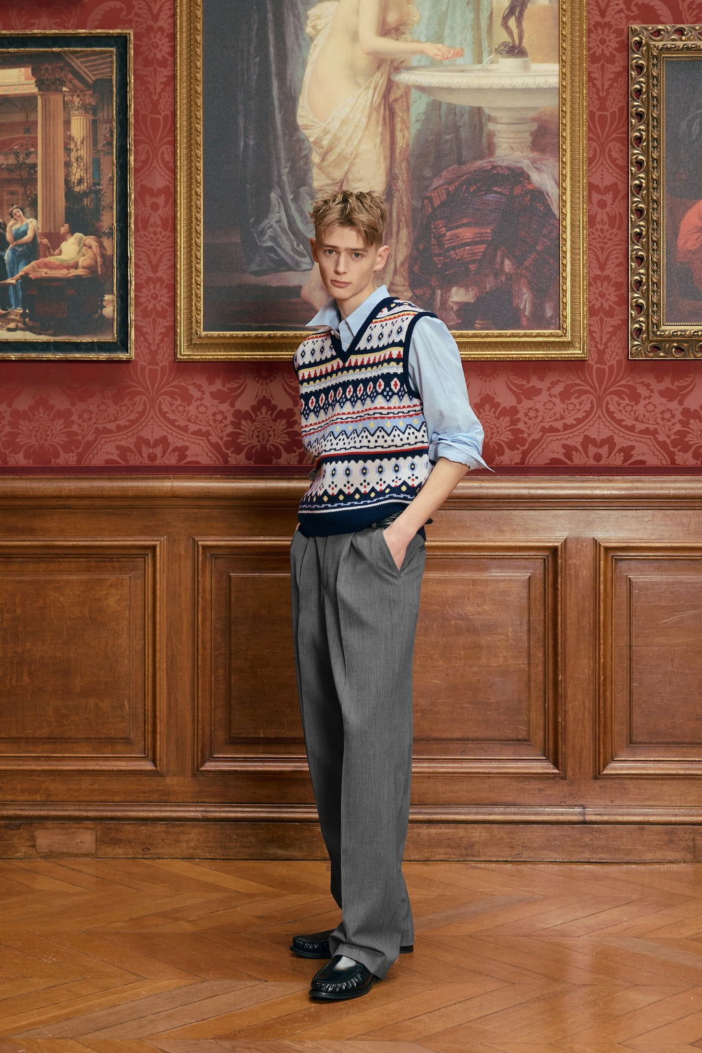STU - Crease Double Belt Slacks (Mid Grey) product image 14 | TRAB K-Fashion Australia