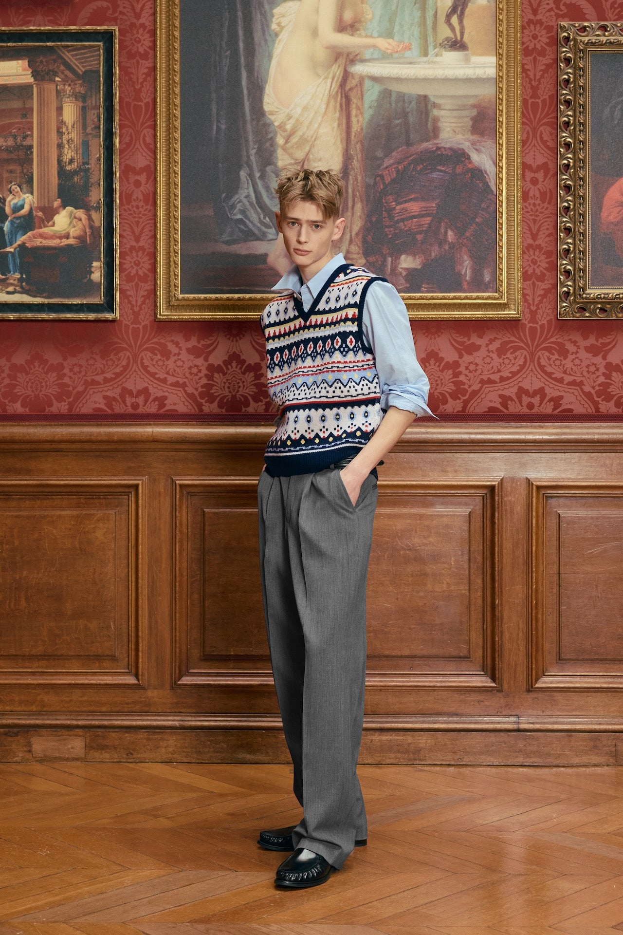 STU - Crease Double Belt Slacks (Mid Grey) product image 14 | TRAB K-Fashion Australia