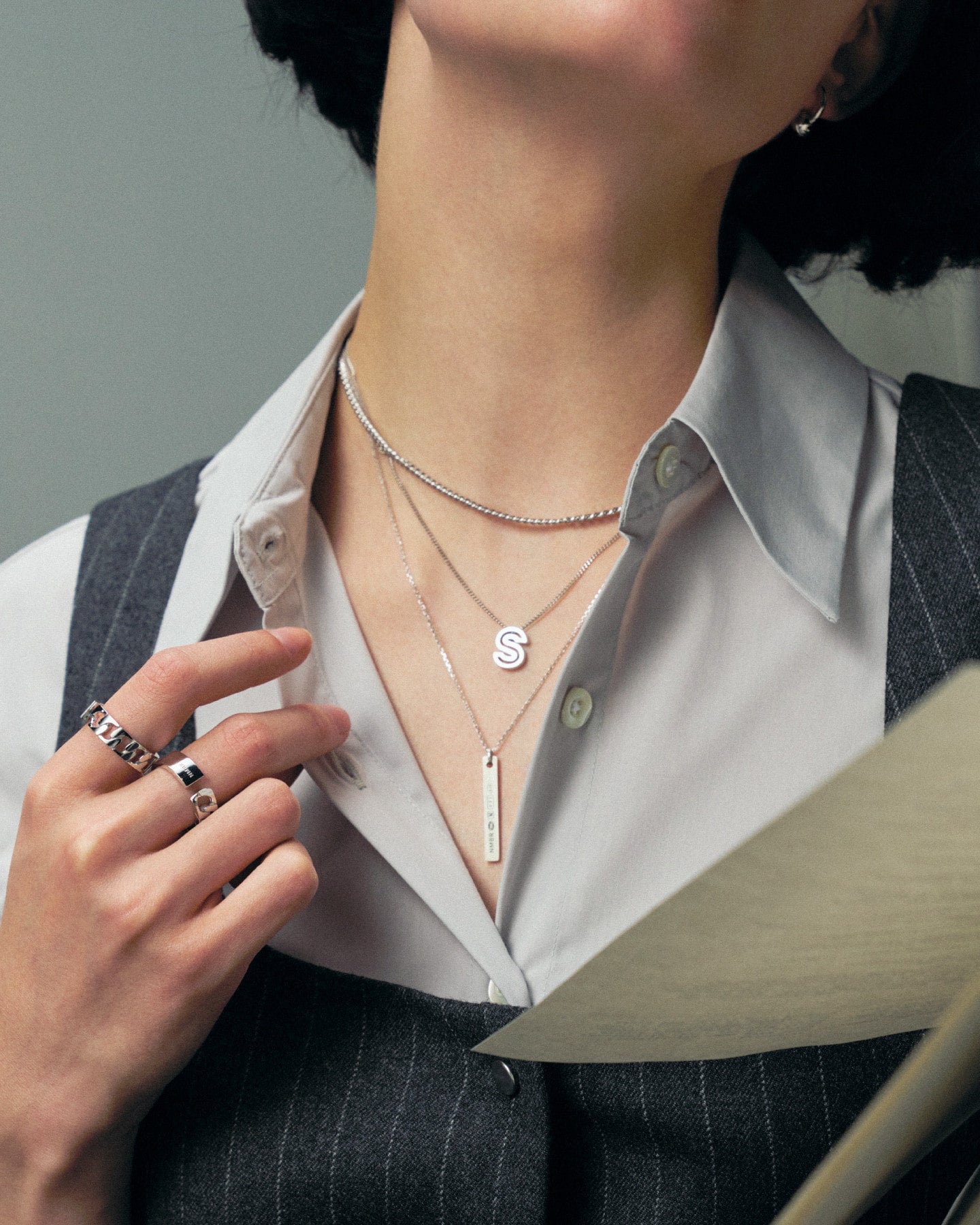 Numbering - Engraved Bar Pendant Necklace #7852 product image 1 | TRAB K-Fashion Australia