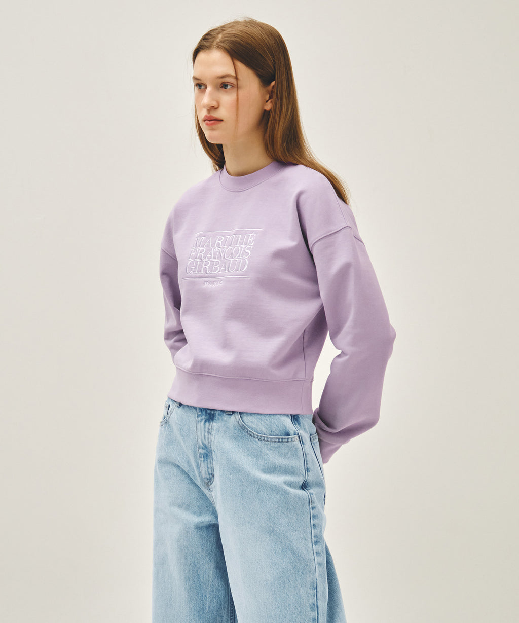 Marithe & Francois Girbaud - Classic Logo Crop Sweatshirt (Lavender) product image 2 | TRAB K-Fashion Australia