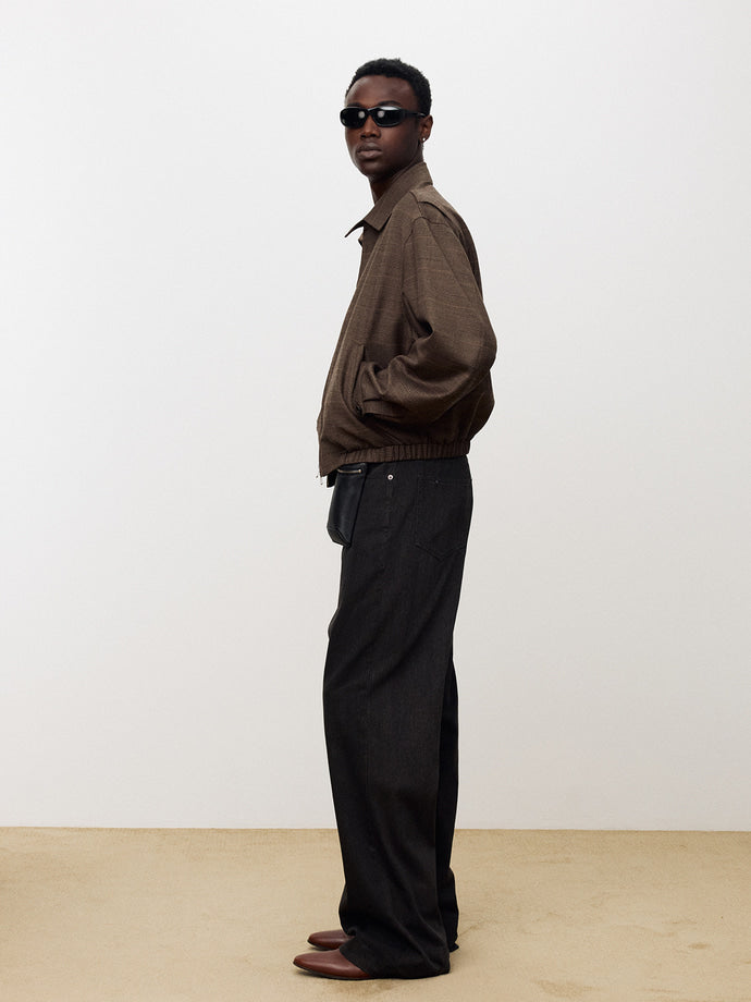 Tonywack - Checked Wool French Blouson (Pale Brown) product image 3 | TRAB K-Fashion Australia