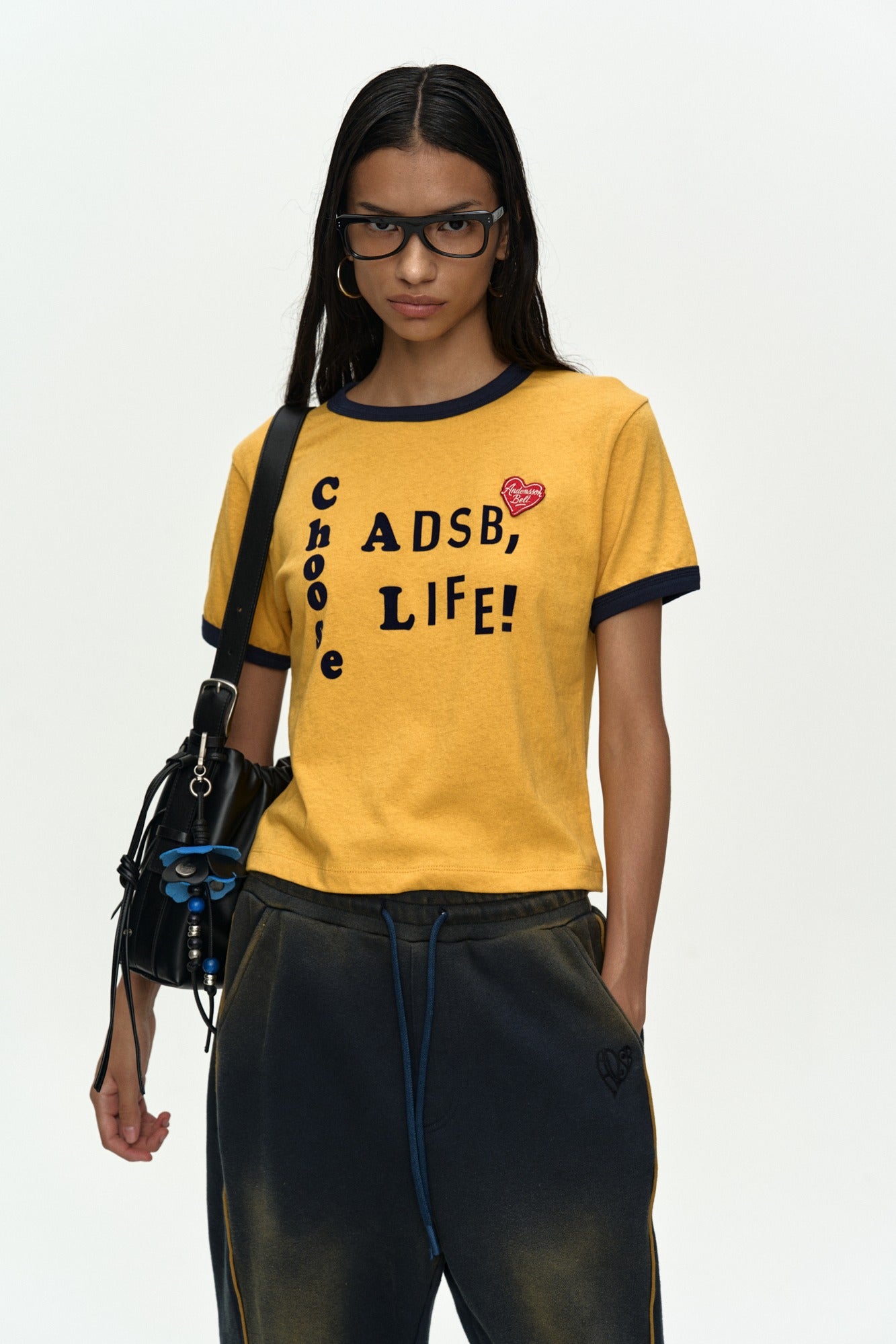 Andersson Bell - (essential) Adsb Flocking Baby Ringer T-Shirt (Essential) product image 1 | TRAB K-Fashion Australia