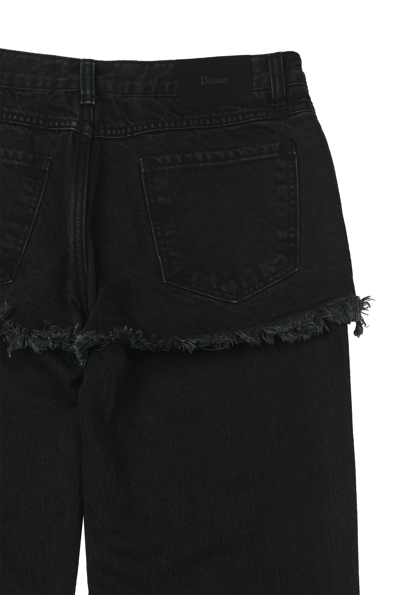 Deinet - Layered Semi Bootscut Denim Pants (Black) product image 13 | TRAB K-Fashion Australia