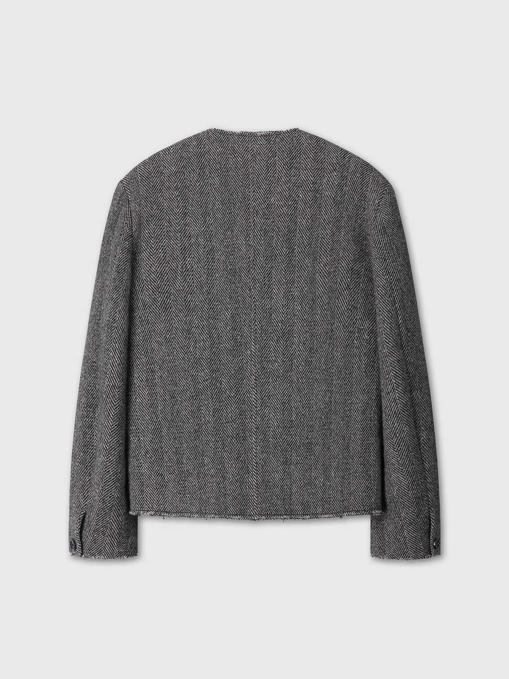 Tonywack - Herringbone Wool Cut-Off Blouson (Black/Grey) product image 10 | TRAB K-Fashion Australia