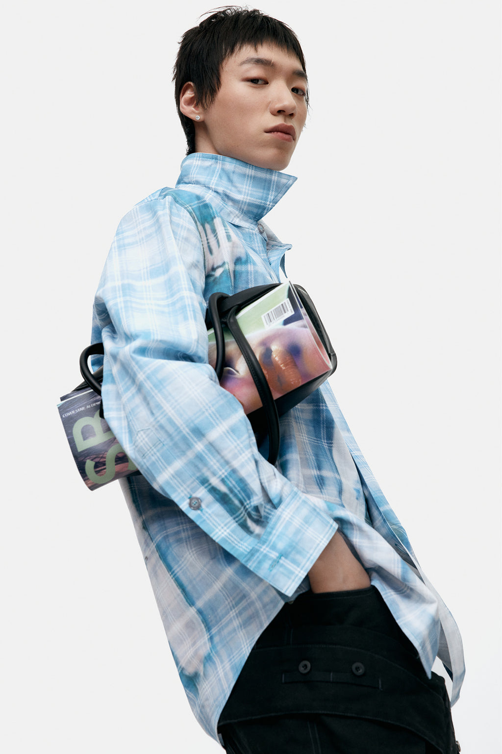 Andersson Bell - Trompe L'oeil Printed Check Shirts (Blue) product image 6 | TRAB K-Fashion Australia