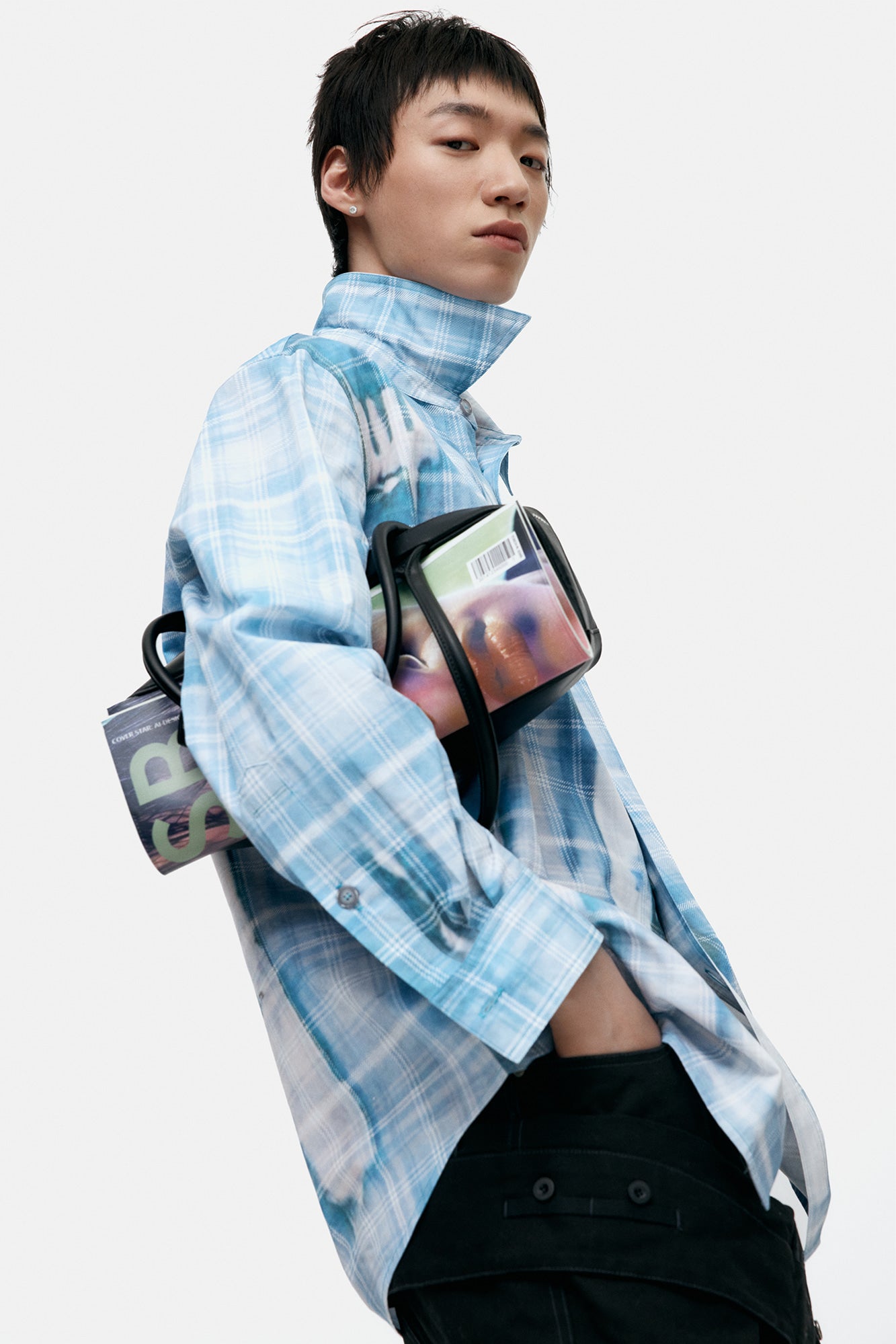 Andersson Bell - Trompe L'oeil Printed Check Shirts (Blue) product image 6 | TRAB K-Fashion Australia