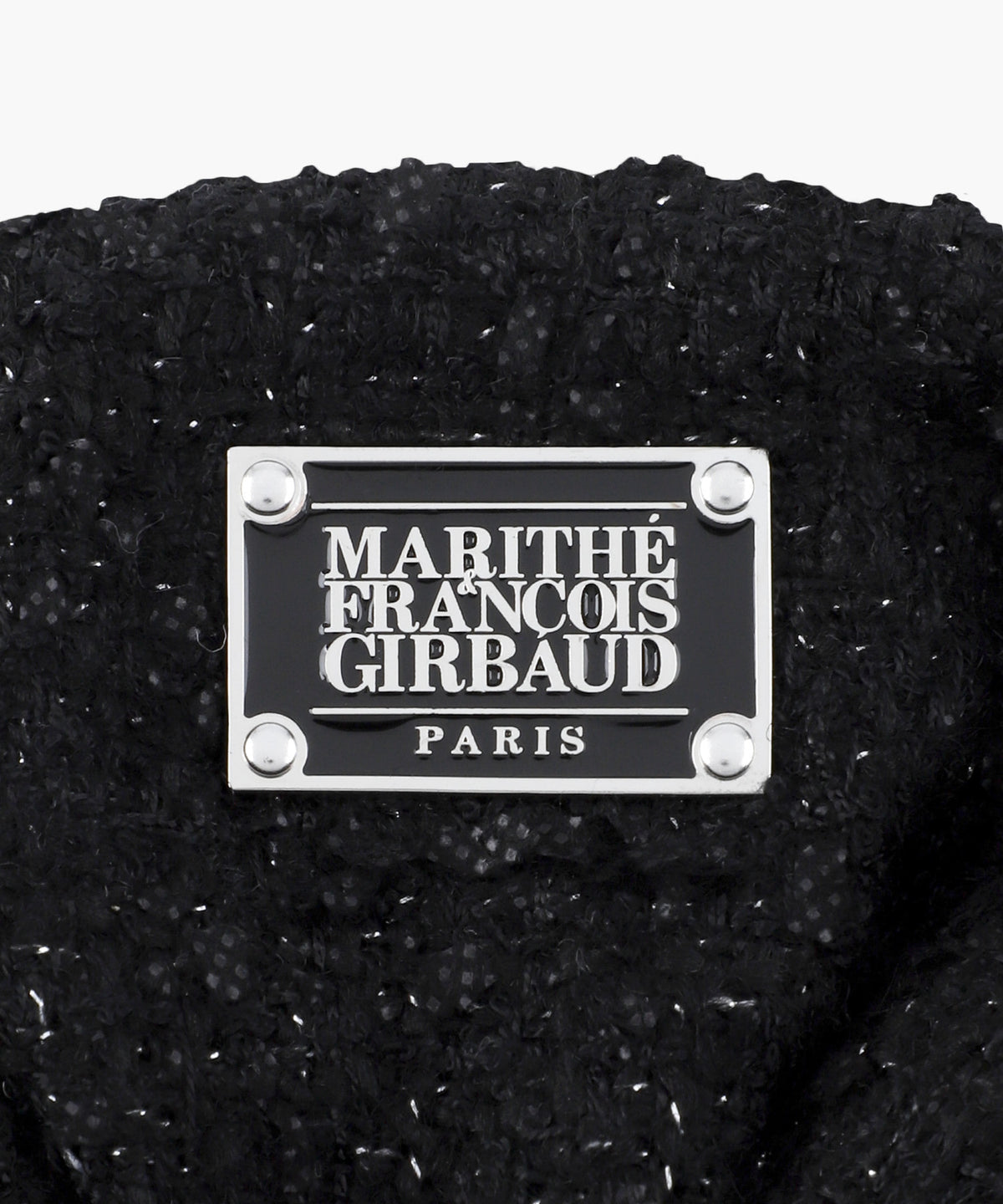 Marithe & Francois Girbaud - Classic Logo Tweed Big Scrunchie (Black) product image 3 | TRAB K-Fashion Australia
