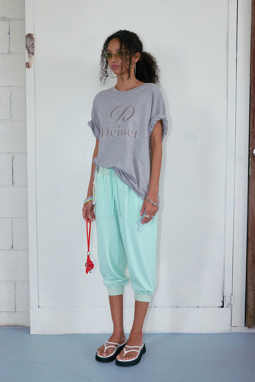 Deinet - Application Stitch T-Shirt (Melange Grey) product image 2 | TRAB K-Fashion Australia
