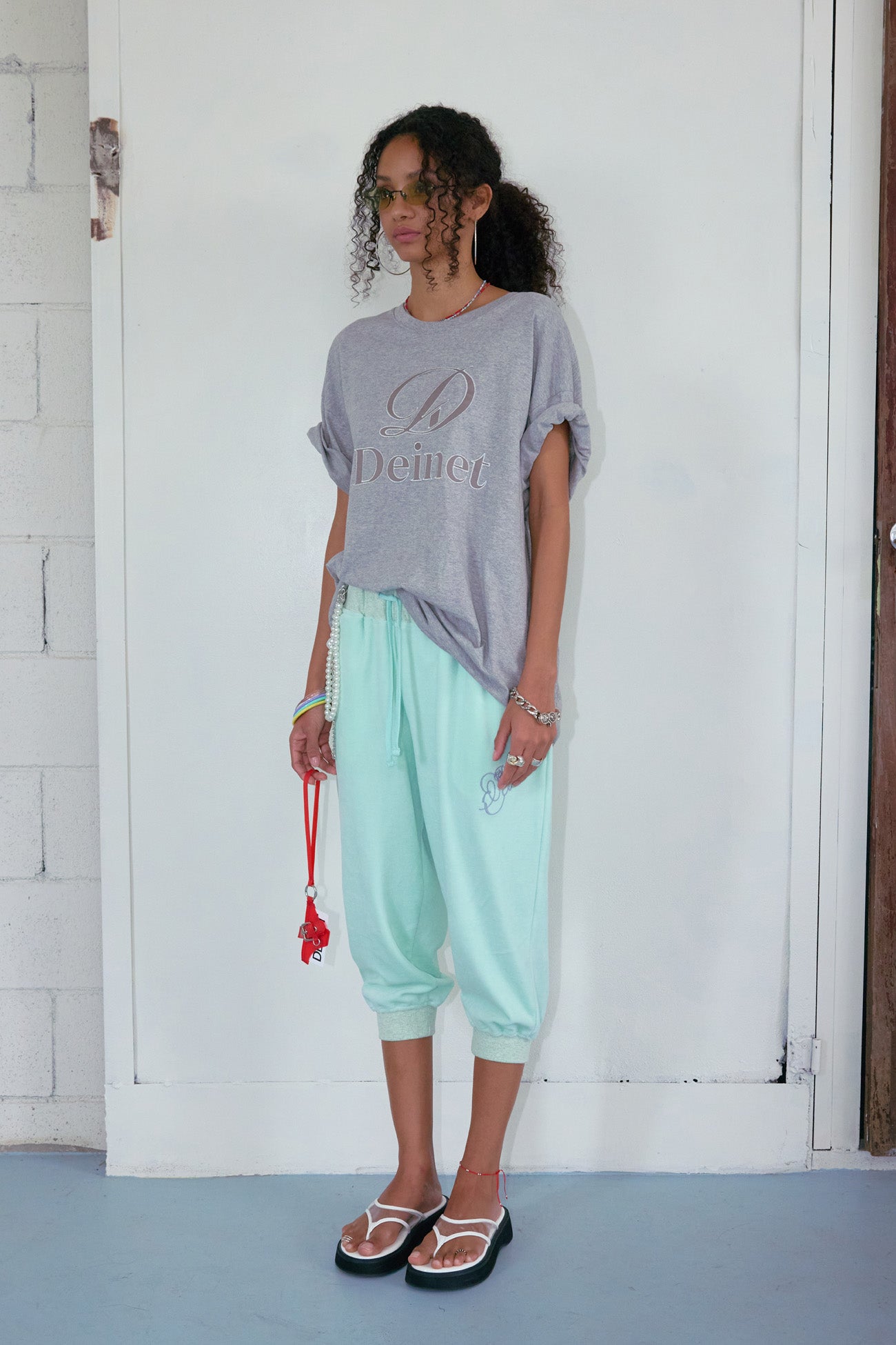 Deinet - Application Stitch T-Shirt (Melange Grey) product image 2 | TRAB K-Fashion Australia