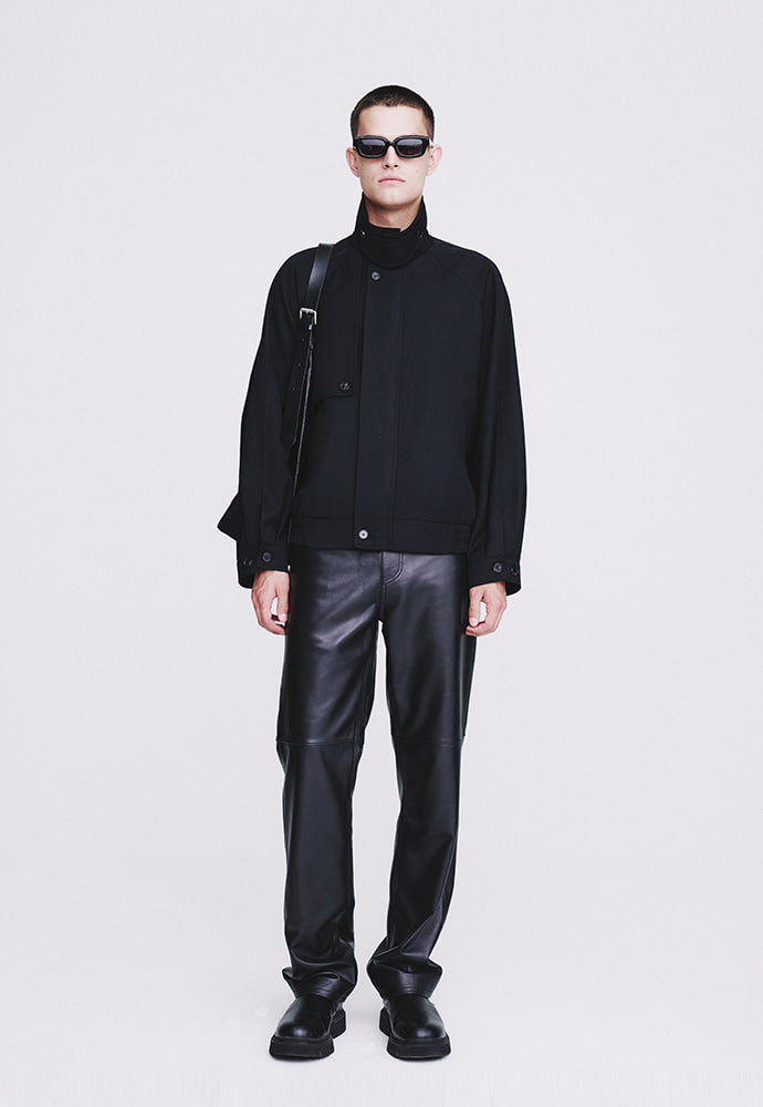 Tonywack - Hard Twist Wool Twill Gun Flap Blouson Jacket (Black) product image 4 | TRAB K-Fashion Australia