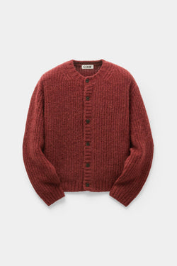 Coor - Hairy Button Up Round Cropped Cardigan (Burgundy) product image 1 | TRAB K-Fashion Australia