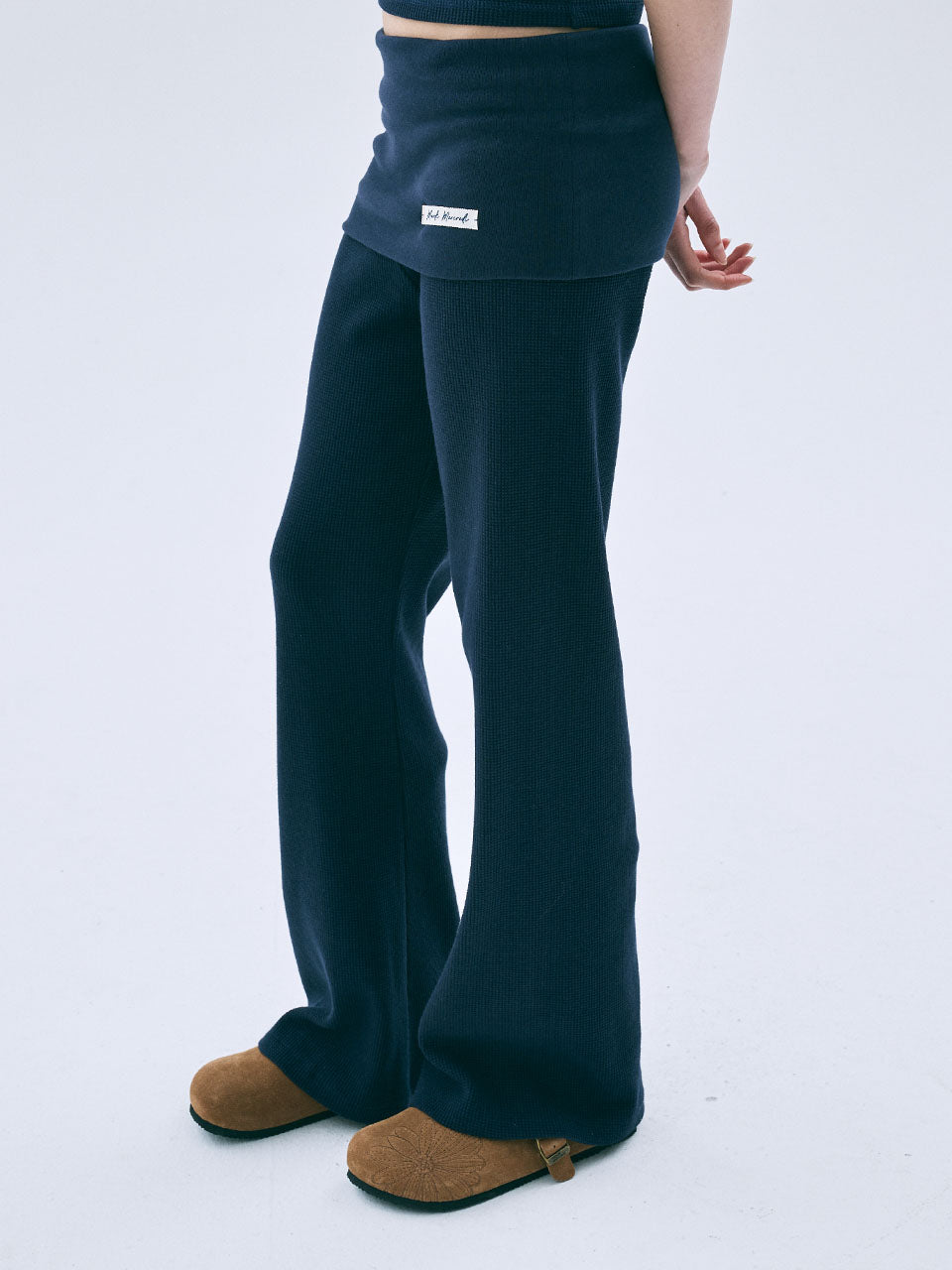 Mardi Mercredi - Waffle Pants Foldover Waist (Navy) product image 1 | TRAB K-Fashion Australia