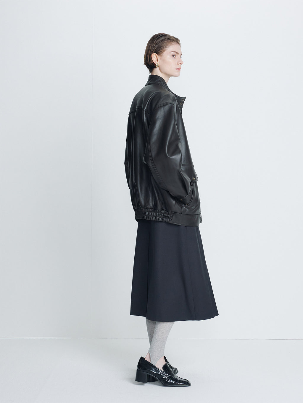 Tonywack - High-Neck Leather Zip Jacket (Dark Brown) product image 3 | TRAB K-Fashion Australia