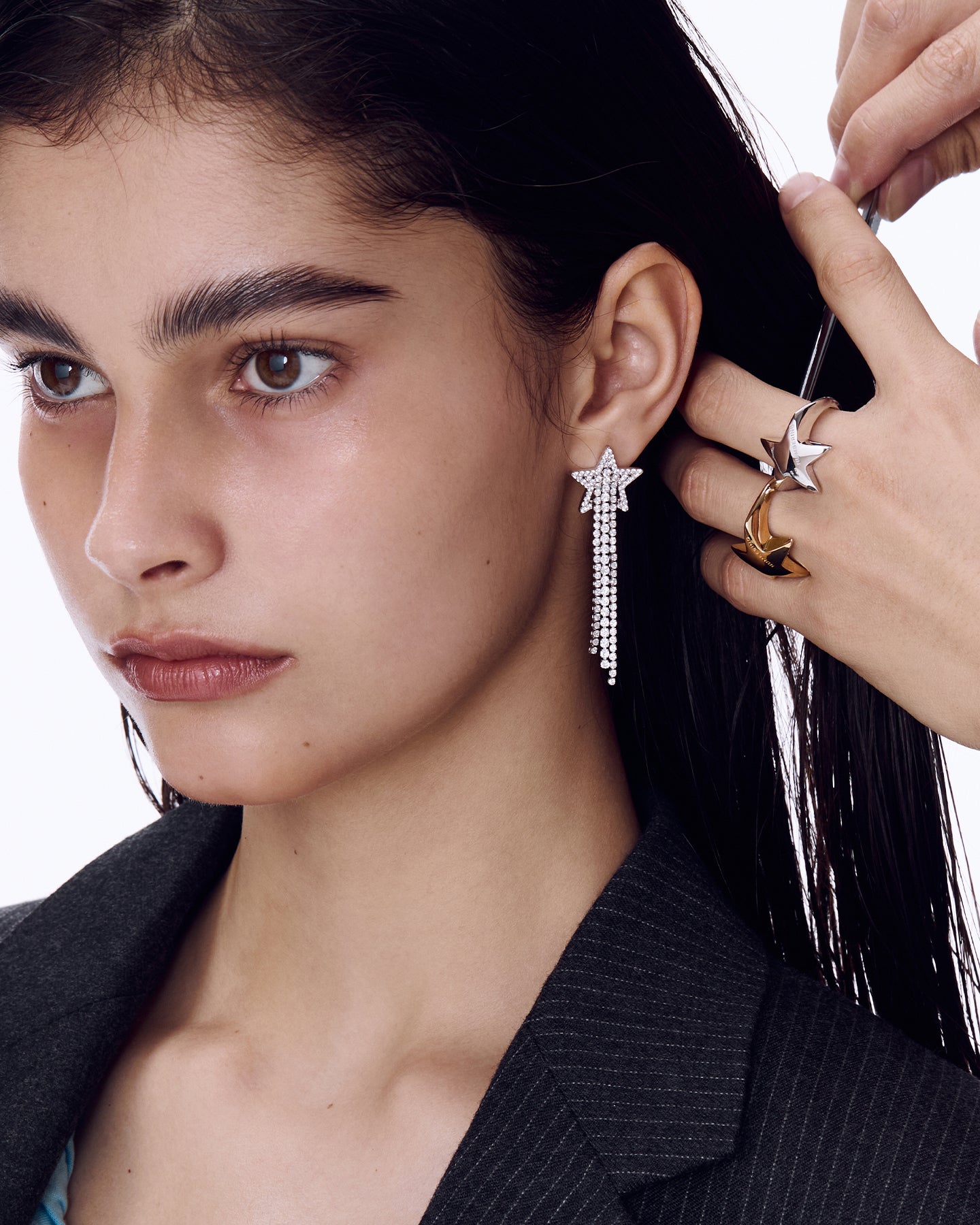 Numbering - Pave Star Drop Earrings #4112 product image 6 | TRAB K-Fashion Australia