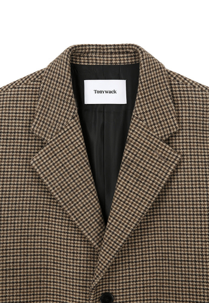 Tonywack - Single Breasted Tailored Coat (Brown/Beige/Black Houndtooth) product image 12 | TRAB K-Fashion Australia
