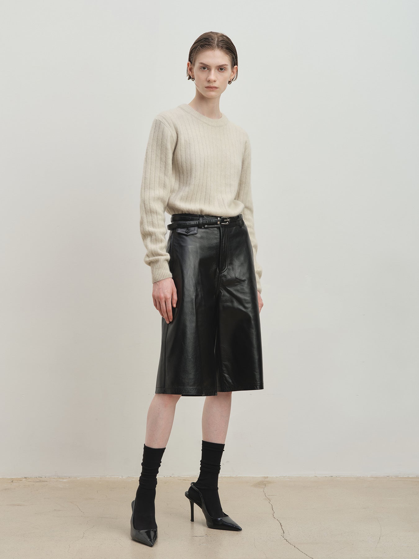 Tonywack - Leather Bermuda Shorts (Black) product image 3 | TRAB K-Fashion Australia