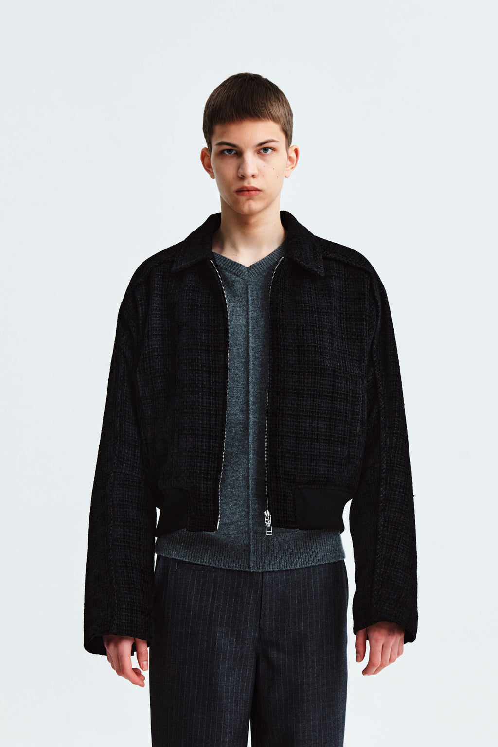 Matin Kim - Tweed Blouson Jumper (Black) product image 10 | TRAB K-Fashion Australia