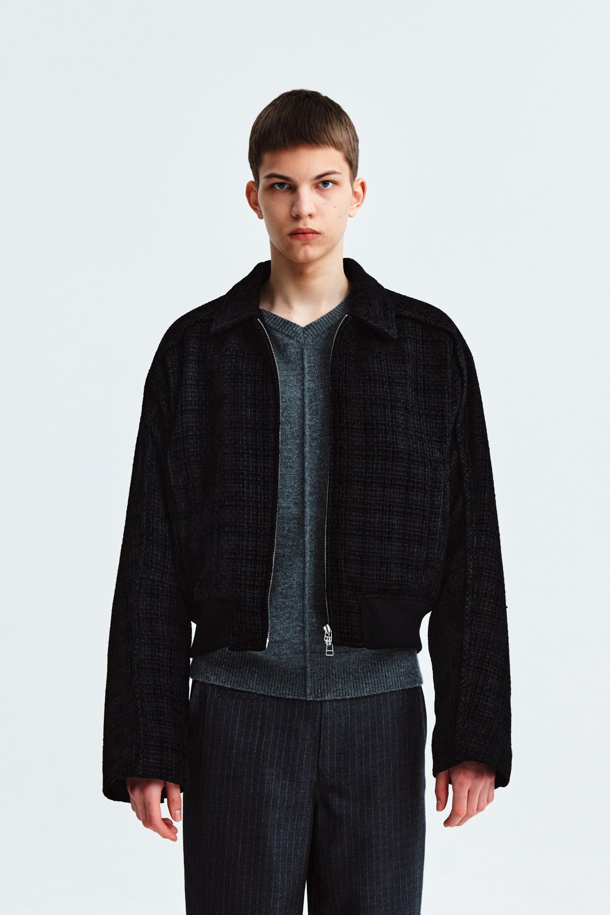 Matin Kim - Tweed Blouson Jumper (Black) product image 10 | TRAB K-Fashion Australia