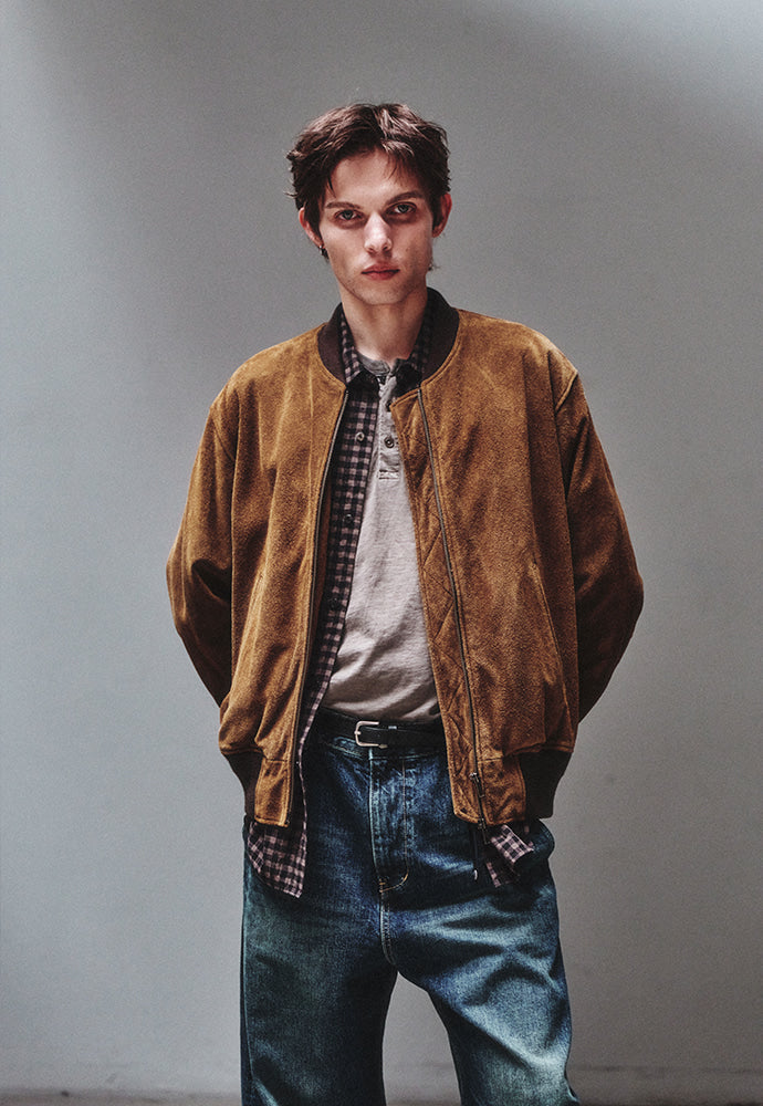 Art if acts - Garment Washed Suede Blouson (Cognac) product image 5 | TRAB K-Fashion Australia