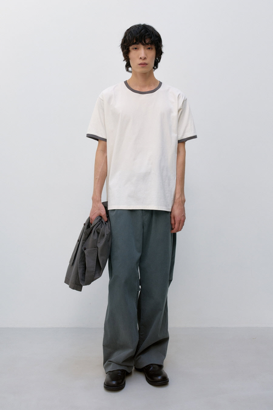 Insilence - Ringer T-shirt (Ivory) product image 1 | TRAB K-Fashion Australia