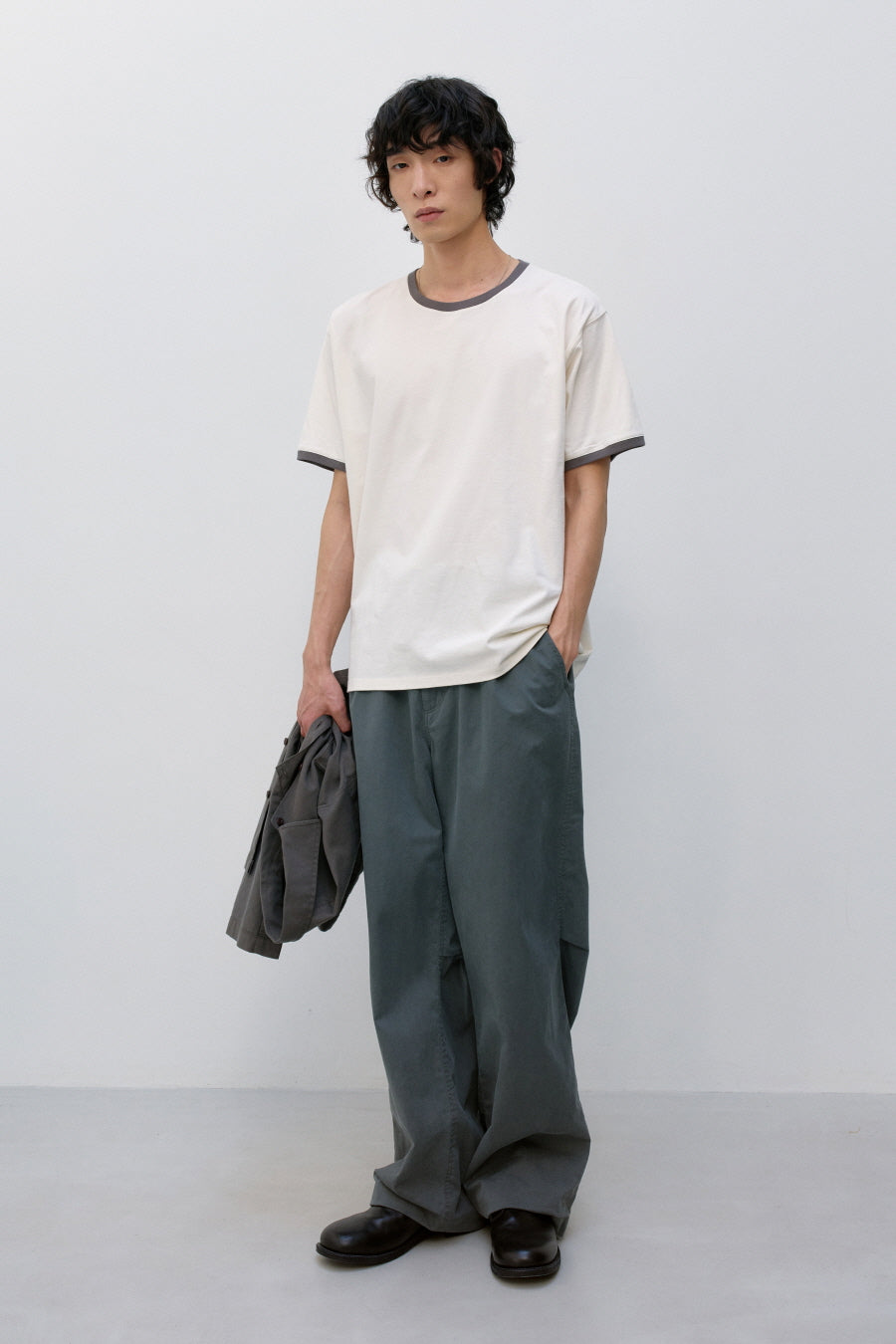 Insilence - Ringer T-shirt (Ivory) product image 3 | TRAB K-Fashion Australia