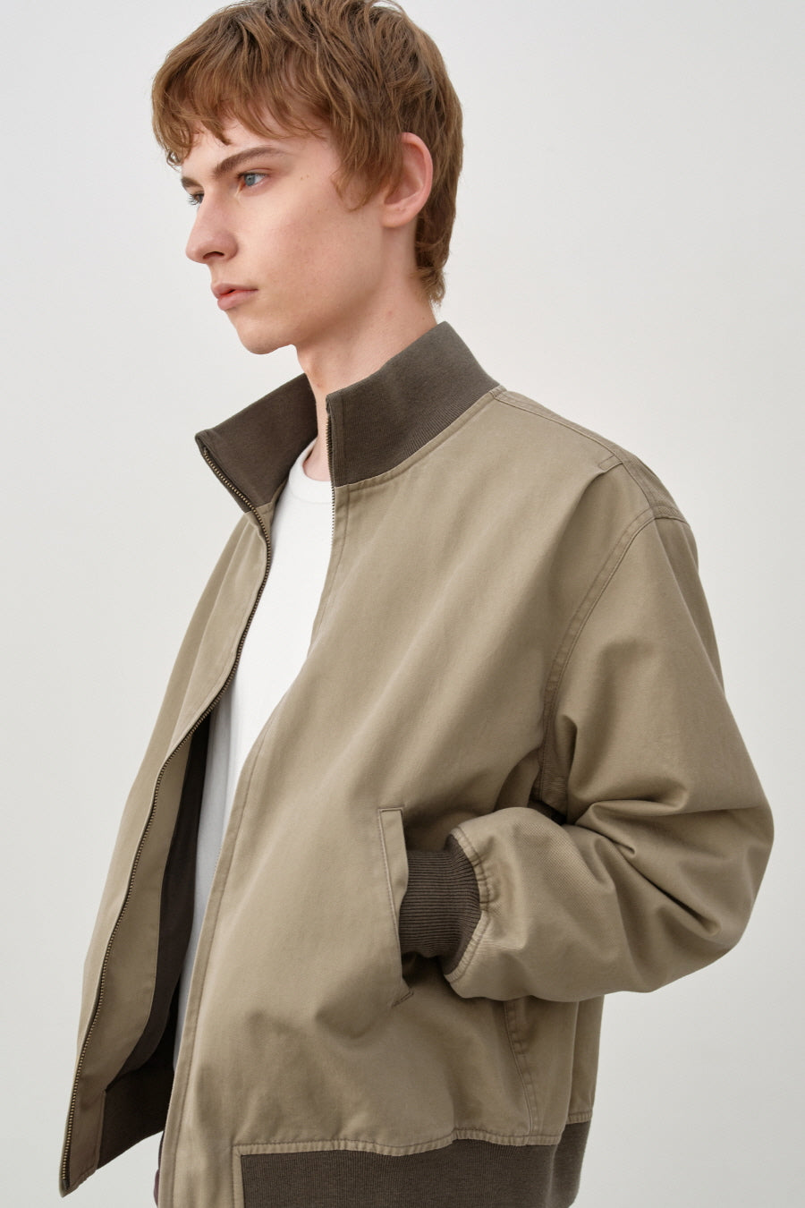 Insilence - Washed Cotton Tanker Jacket (Beige) product image 4 | TRAB K-Fashion Australia